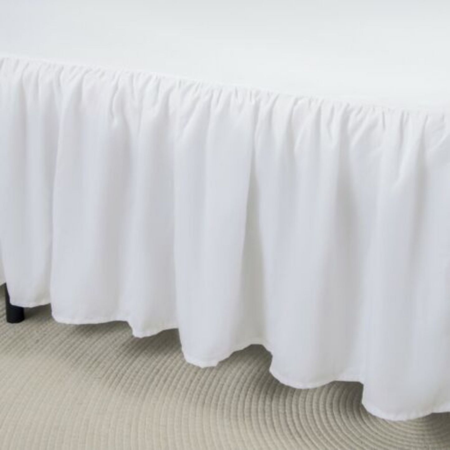 White - Ruffled Platform Bed Skirt Valance