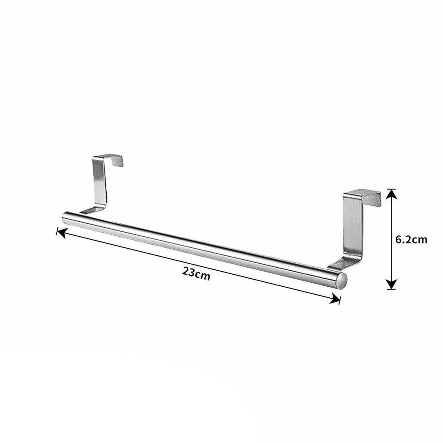 Black Towel Hold Rail Rack Cupboard Hanger Bathroom Kitchen Hook