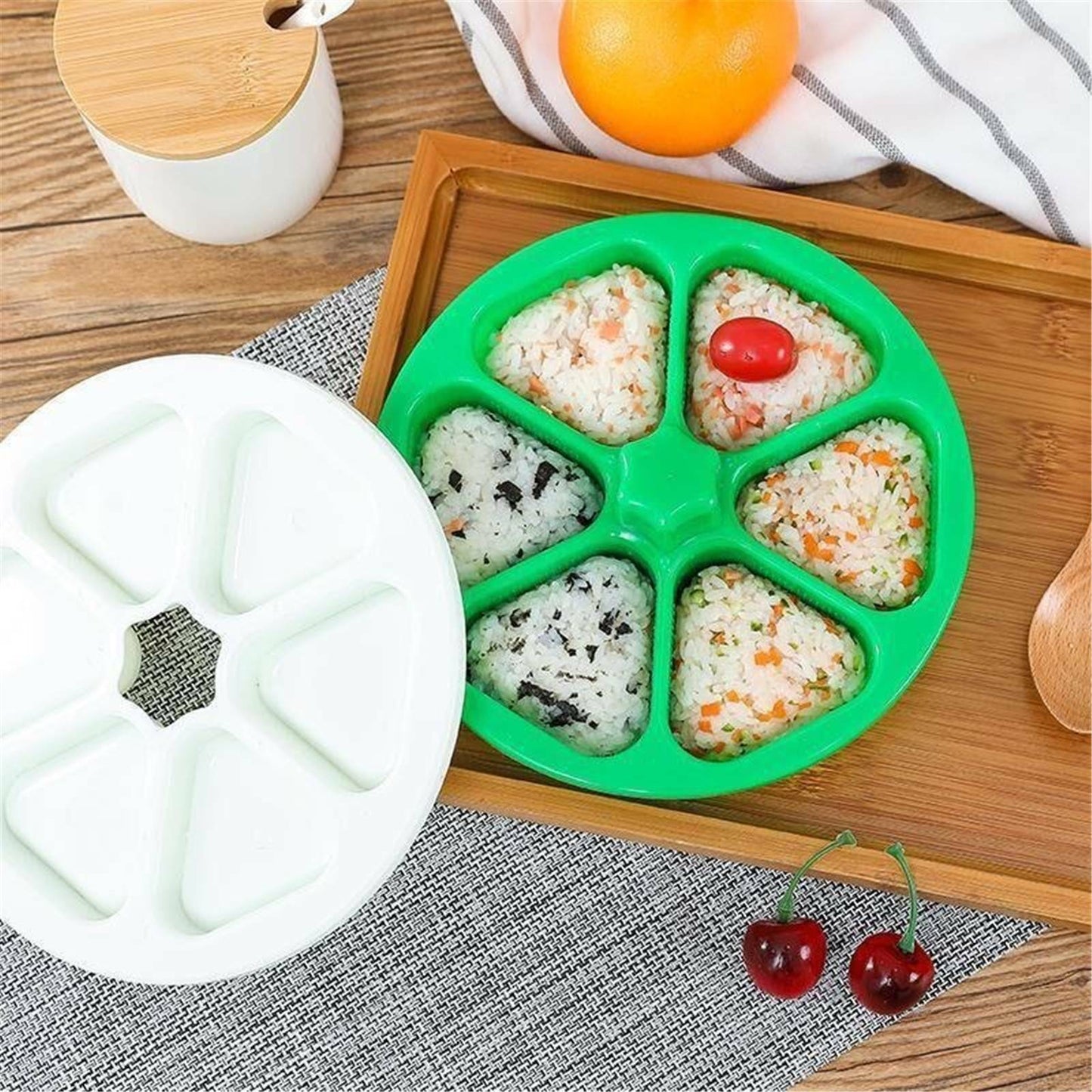 6 Holes Sushi Mold Onigiri Rice Ball Bento Press Maker Mold Kitchen