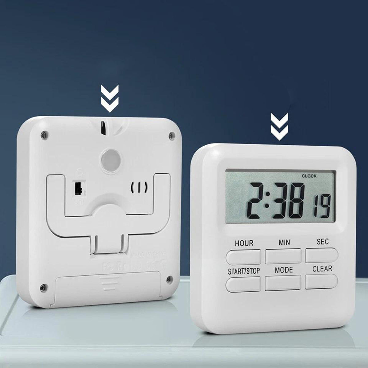 White Magnetic Kitchen LCD Digital Timer Countdown 99 Hour Electronic Timer