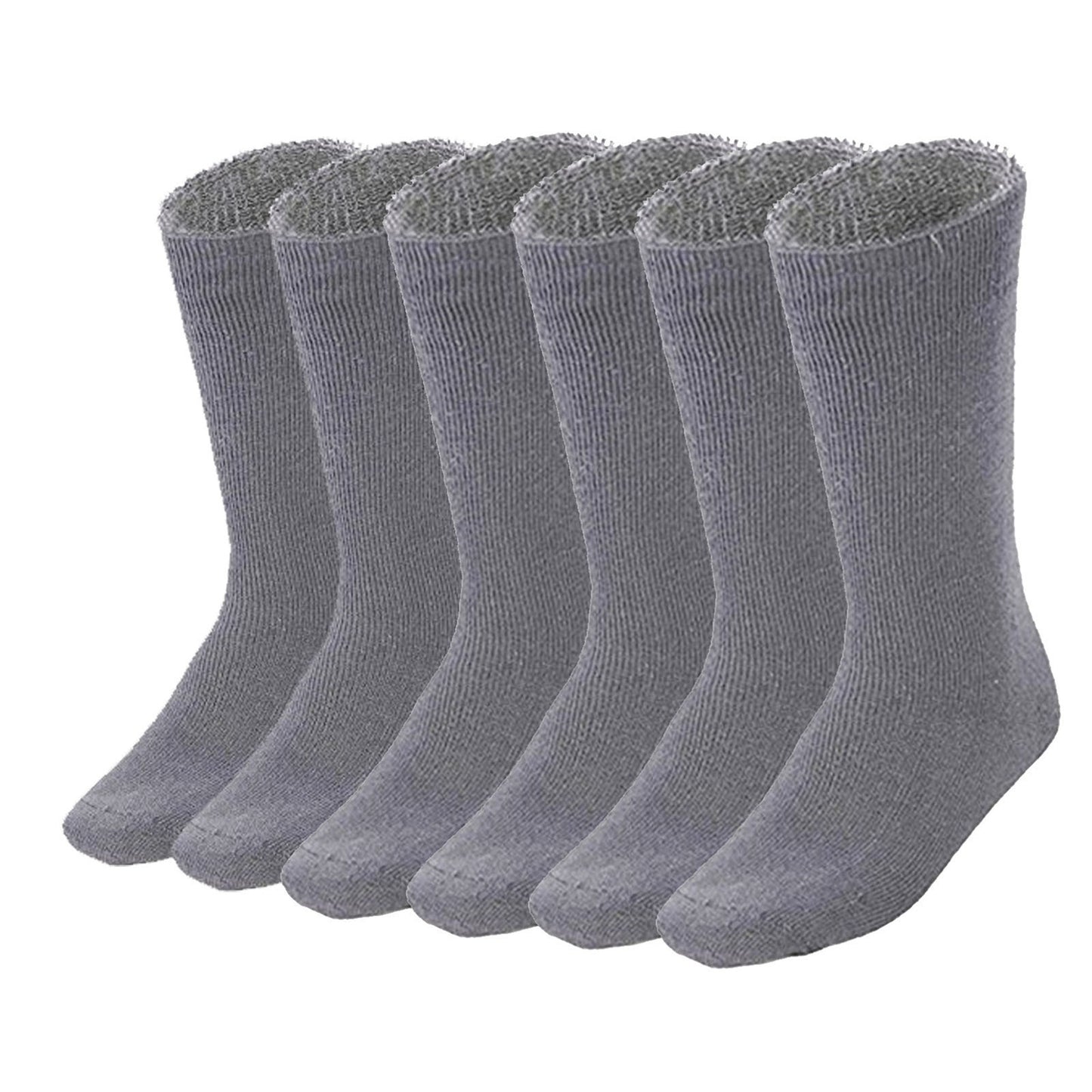 6 Pairs Bamboo Mens Heavy Duty Thick Work Socks Cushion - Charcoal Grey