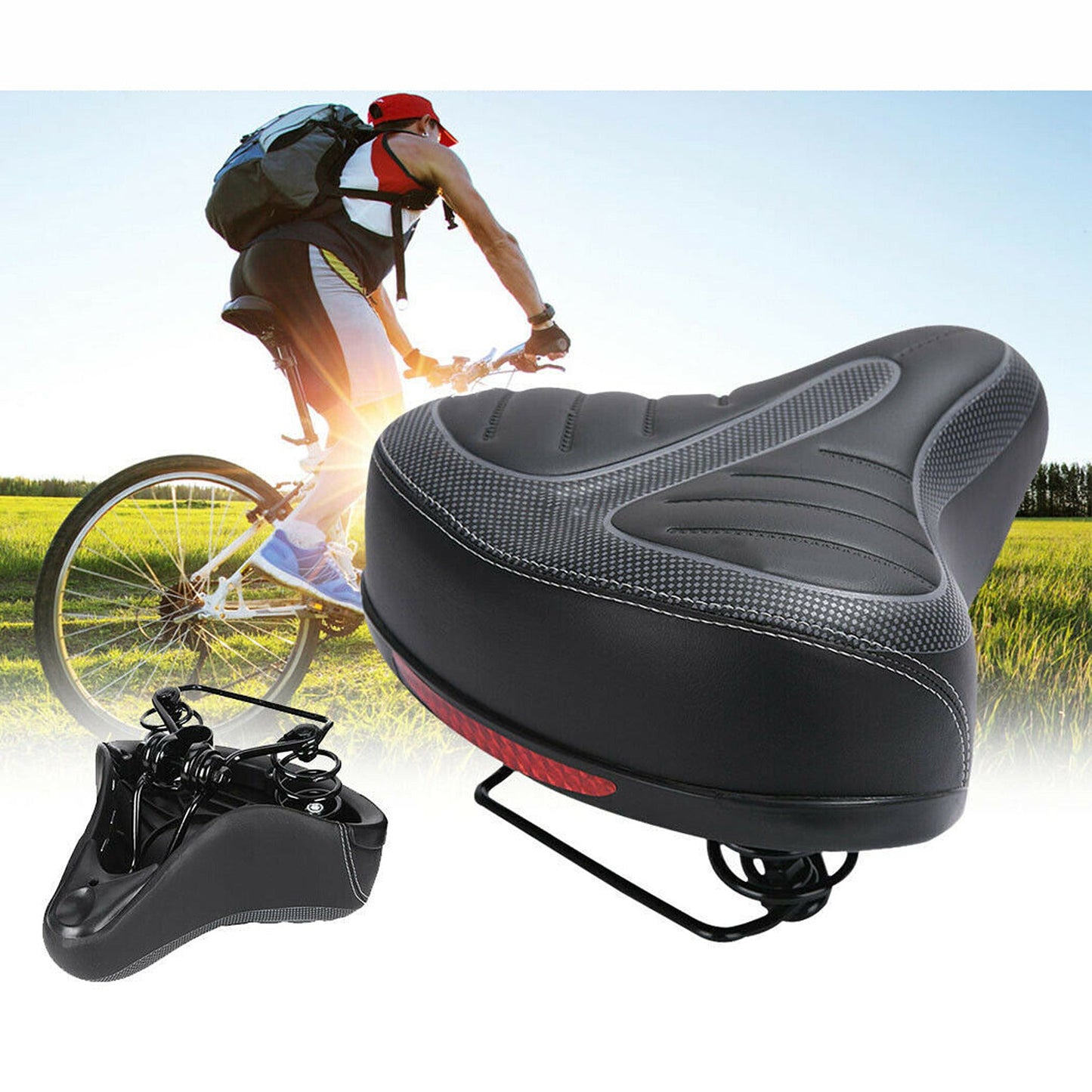 Big Bum Comfort Cushion Wide Gel Cruiser Bike Saddle