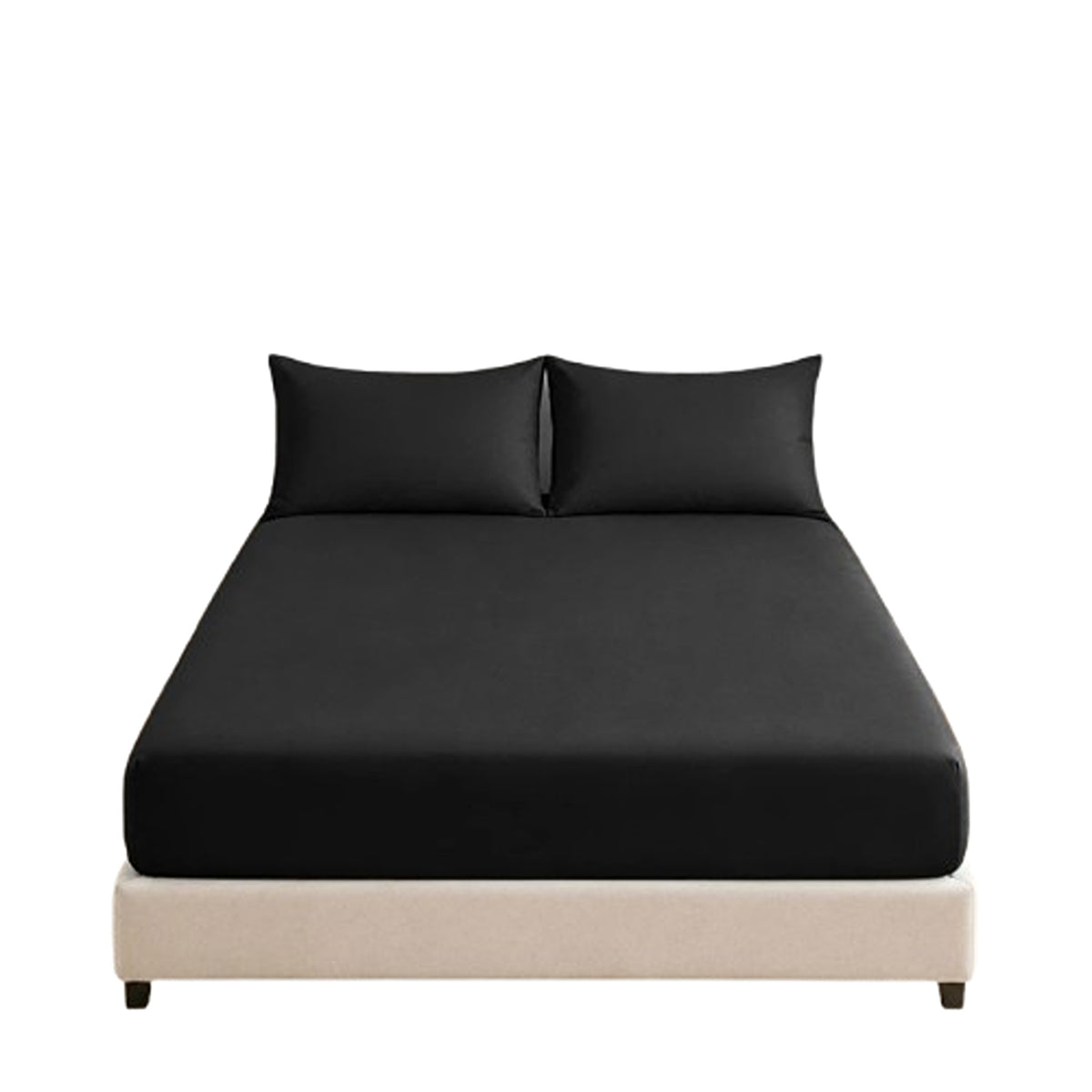 Black Extra Deep Fitted Sheet with Pillowcase 40cm