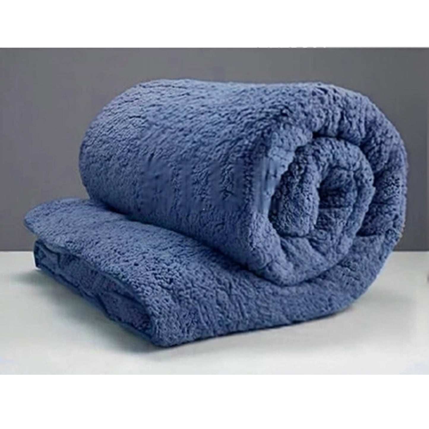 Teddy Bear Fleece Quilt Doona Duvet Cover Set - Blue