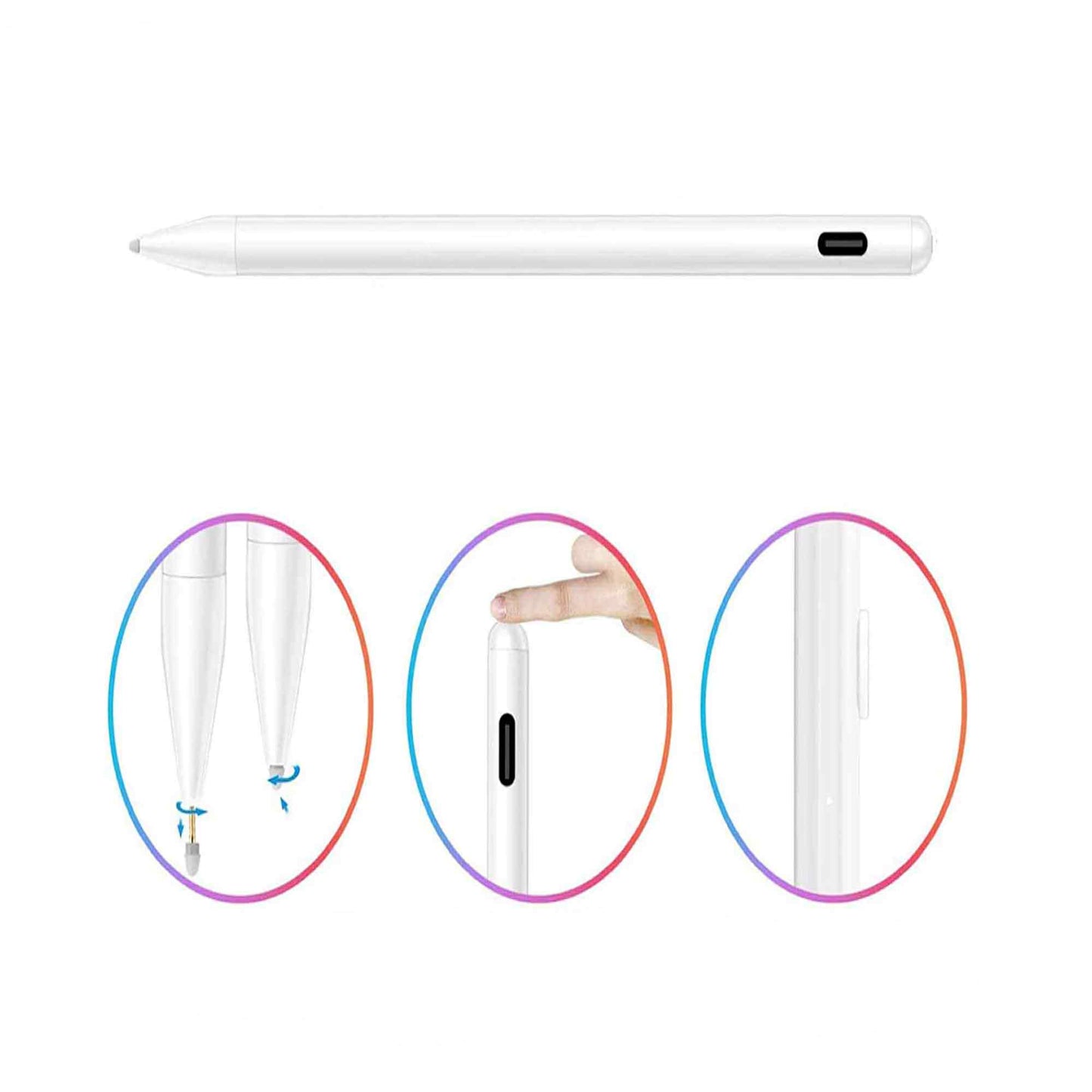 Touchscreen Pencil for iPad 10th 9th 8th 7th 6th iPad Pro 2018-2024 mini 6 5 Air