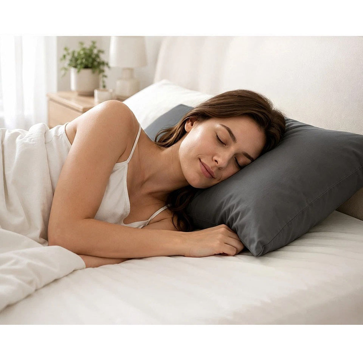 Dark Grey Extra Deep Fitted Sheet with Pillowcase 40cm