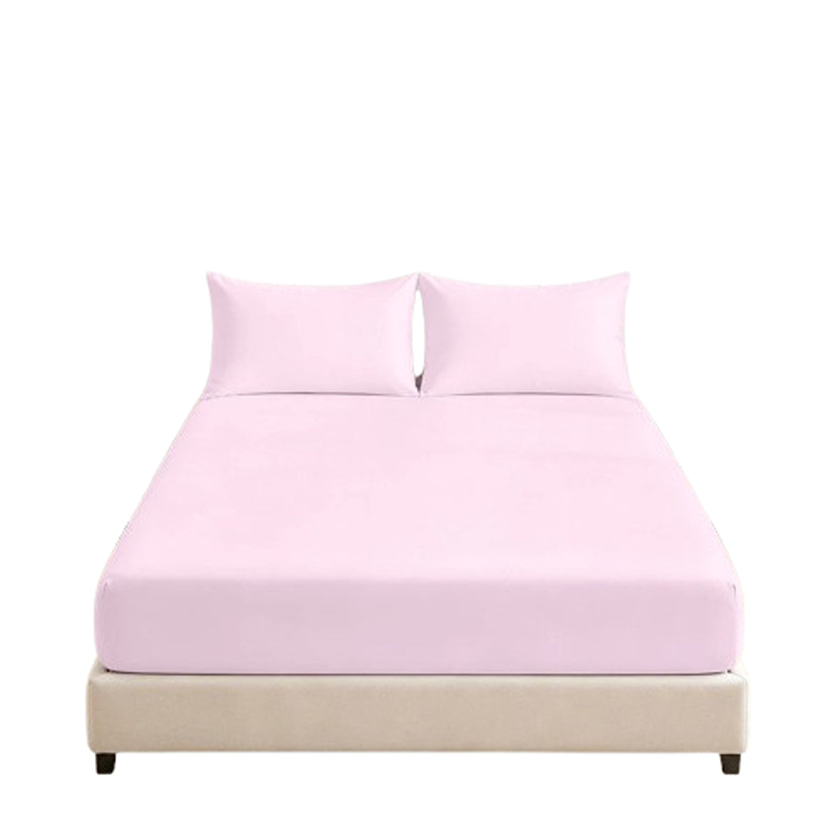 Light Pink Extra Deep Fitted Sheet with Pillowcase 40cm
