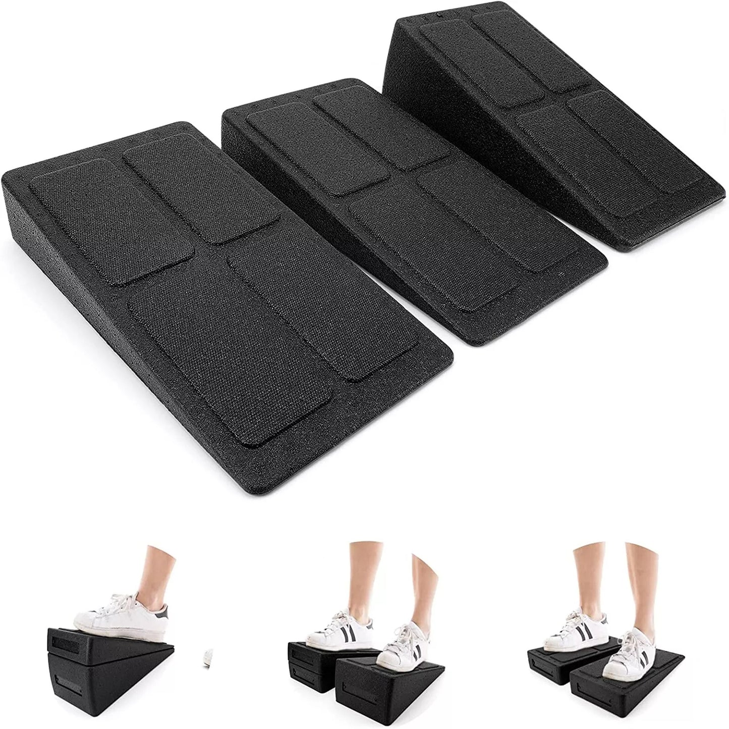 3pcs Slant Yoga Blocks for Squat Training and Flexibility Exercises