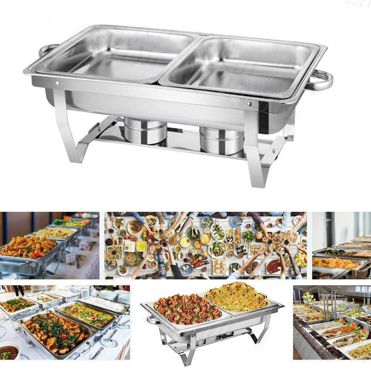 Stainless Steel Chafing Dish Buffet Food Warmer Pan