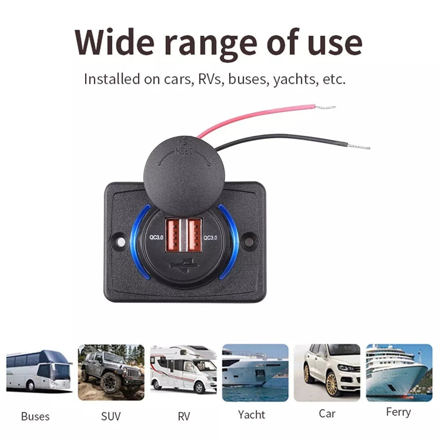Dual USB Car Charger Socket Power Outlet 12V 24V 3.1A
