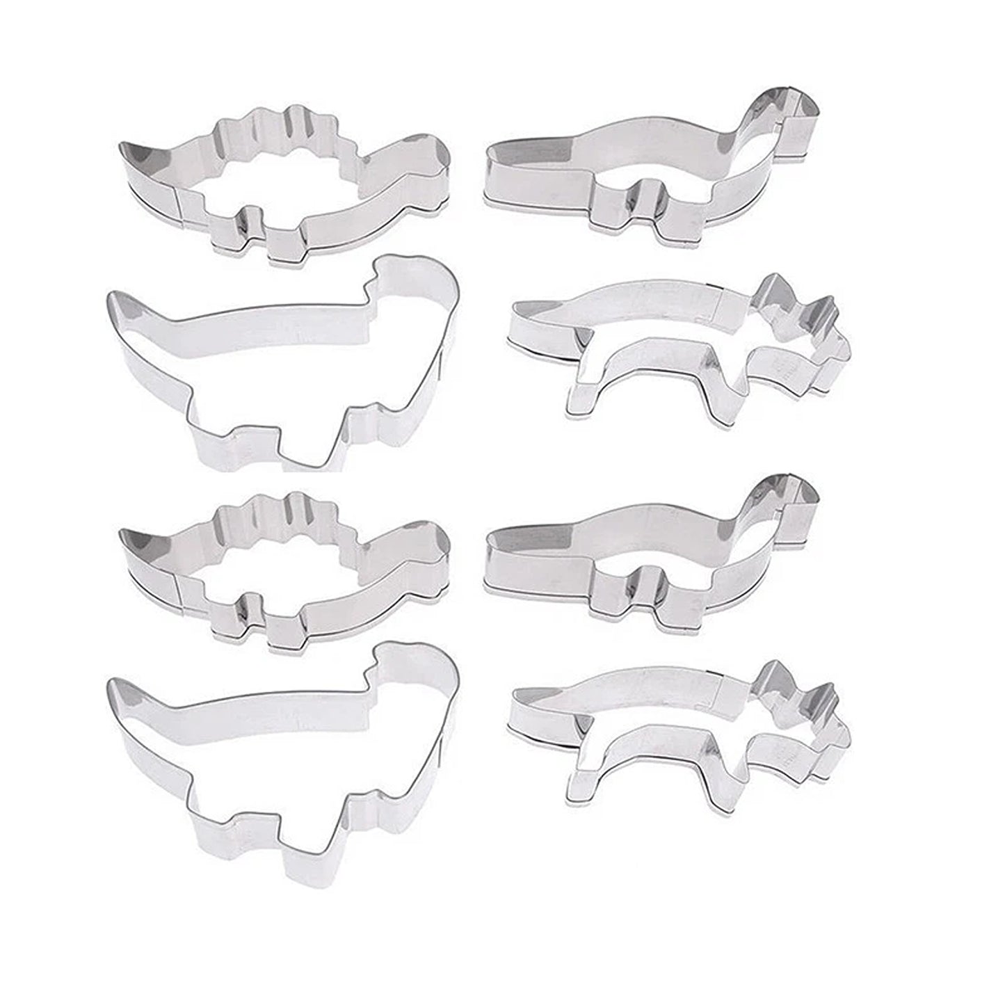 4 Pack Stainless Steel Dinosaur Cookie Cutters for Baking and DIY