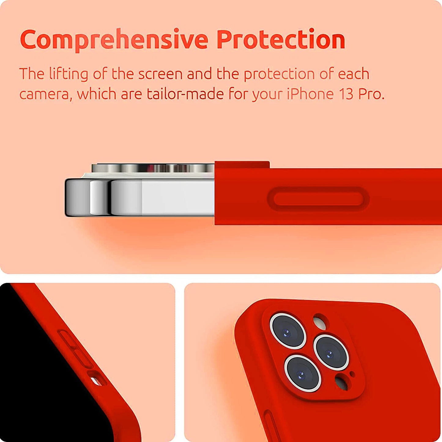 Red Silicone Protective Case for iPhone 17 16 15 14 13 12 11