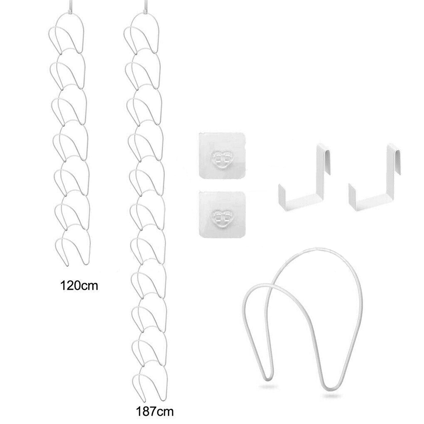 Baseball Cap Rack Door Closet Hanger Clothes Hook Organizer - White