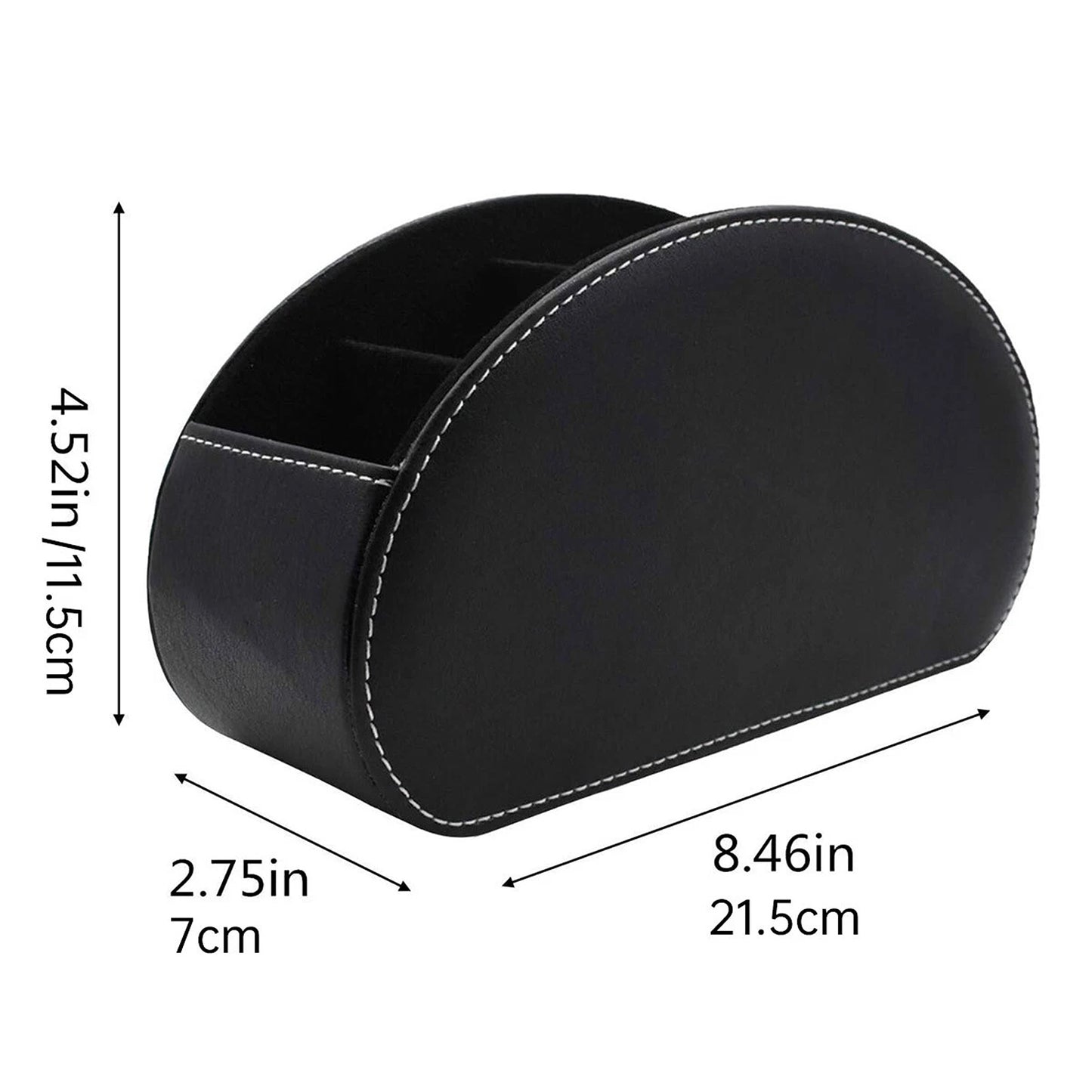 PU Leather Desktop Organizer with Remote Control Holder