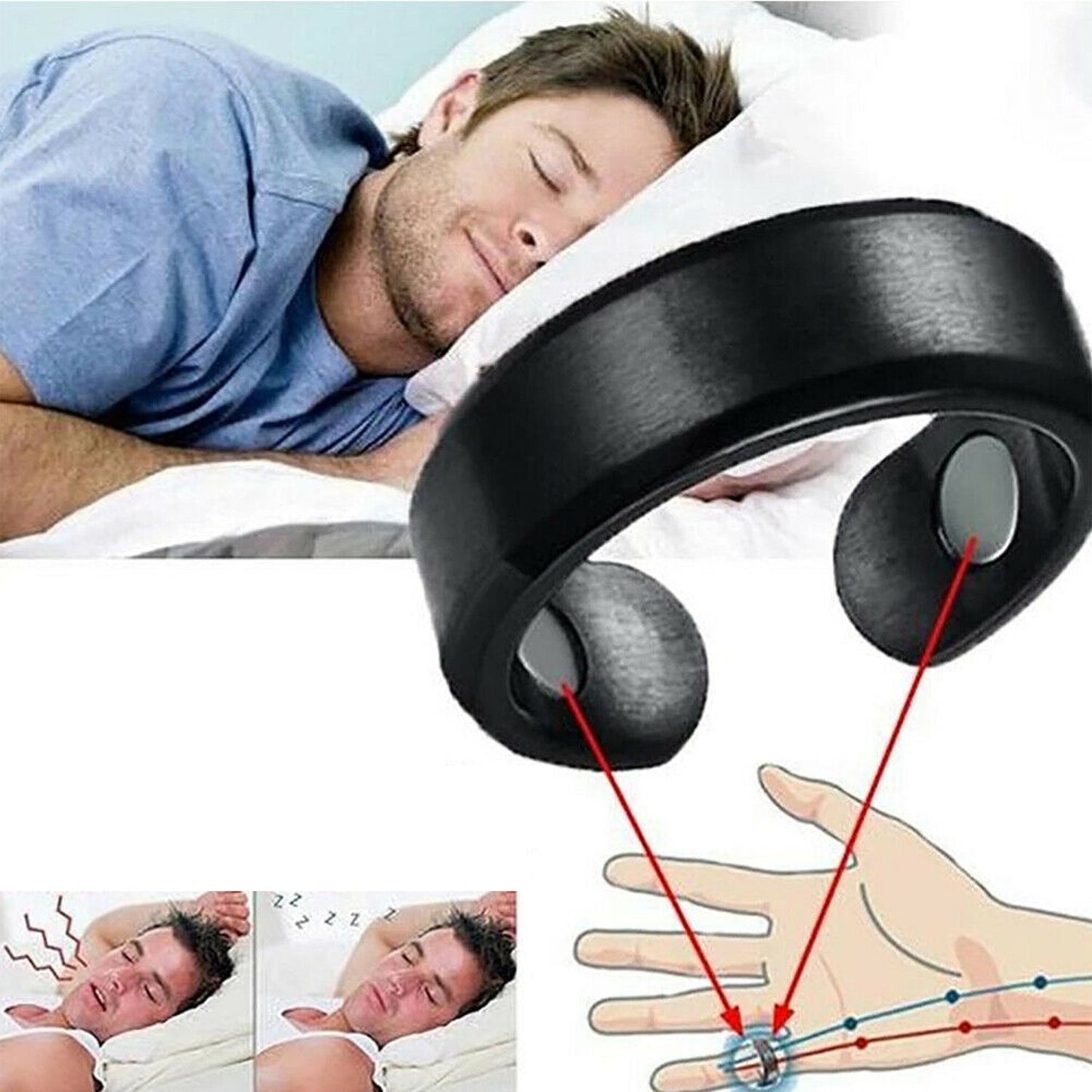 Sleep Care Anti Apnea Sleeping Aid Device - Black