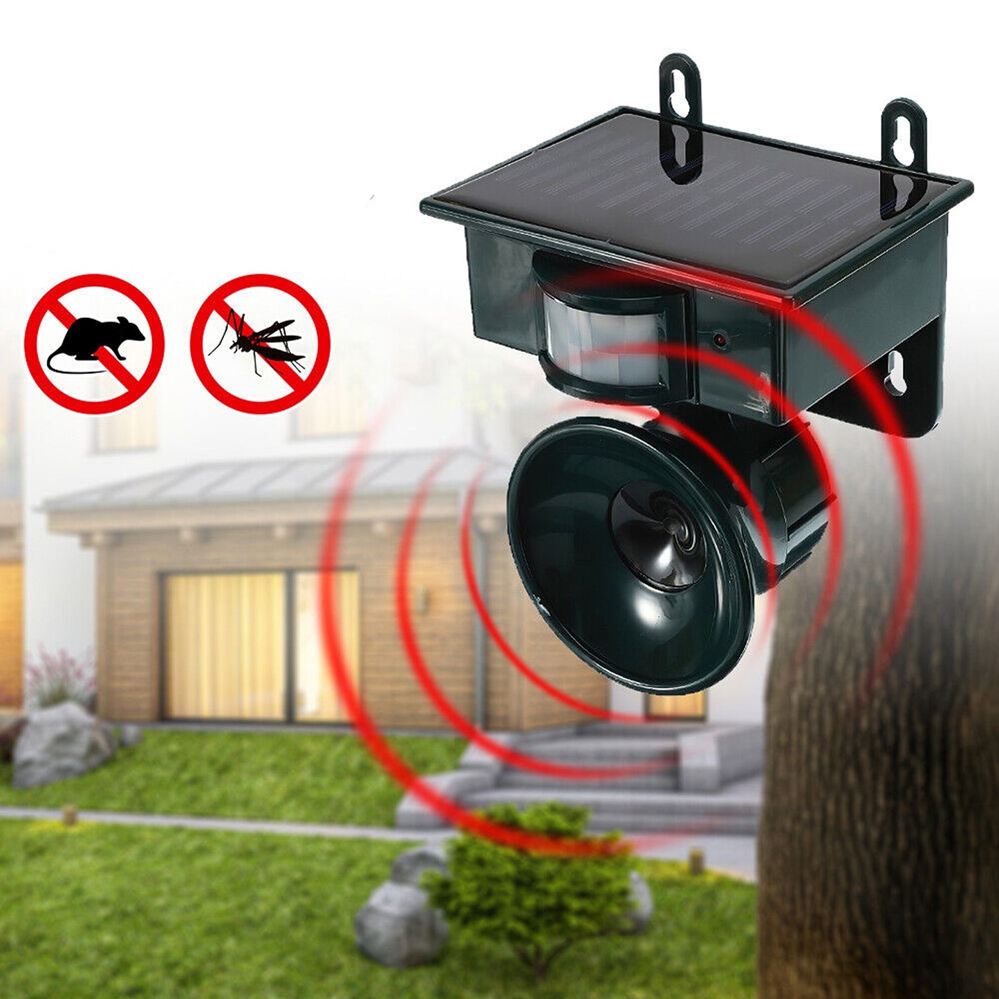 Motion Sensor Pest Scarer Solar Ultrasonic Bird Repeller