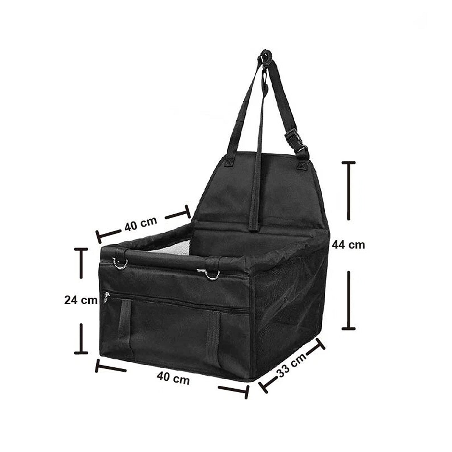 Pet Car Booster Seat Travel Carrier with Safety Strap and Oxford Fabric