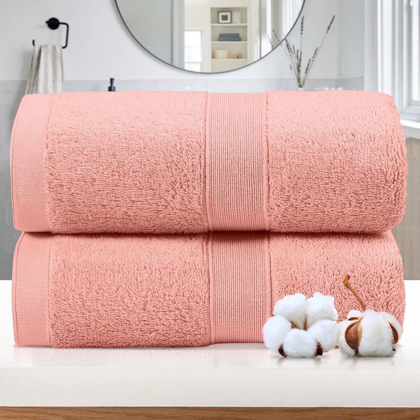 Coral Cotton Jumbo Bath Sheets Extra Soft 550GSM 2 Pack