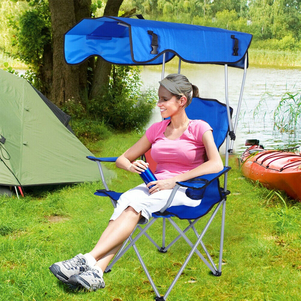 Outdoor Foldable Camping Chair with Canopy