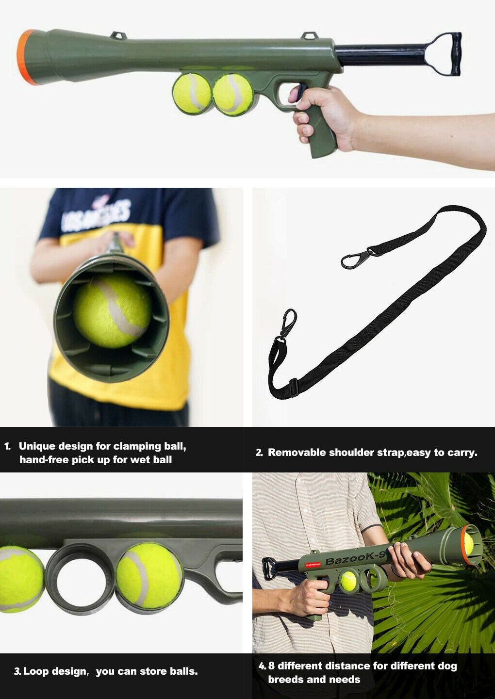 Pet Dogs Outdoor Playing Tennis Ball Launcher Toy