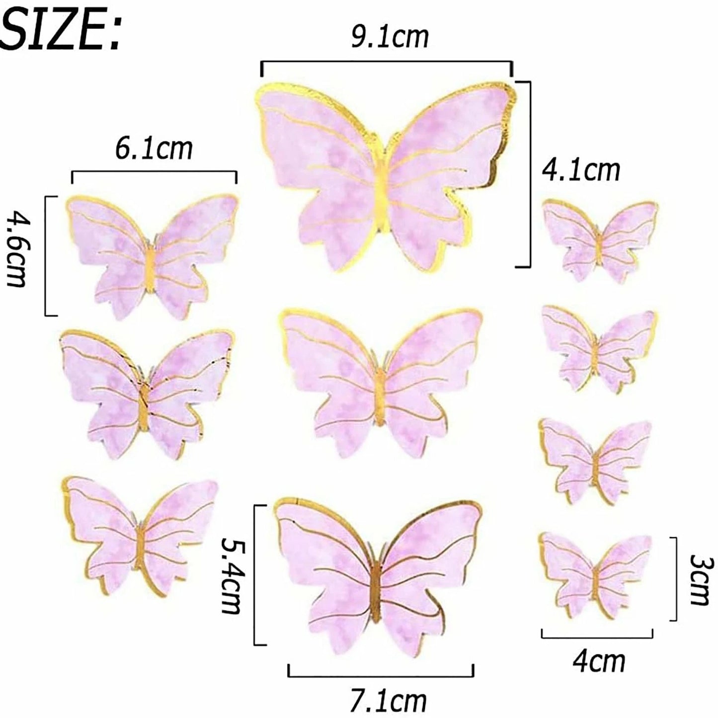 Butterfly Paper Topper Cake Happy Birthday Theme Festival Decoration DIY - 20x