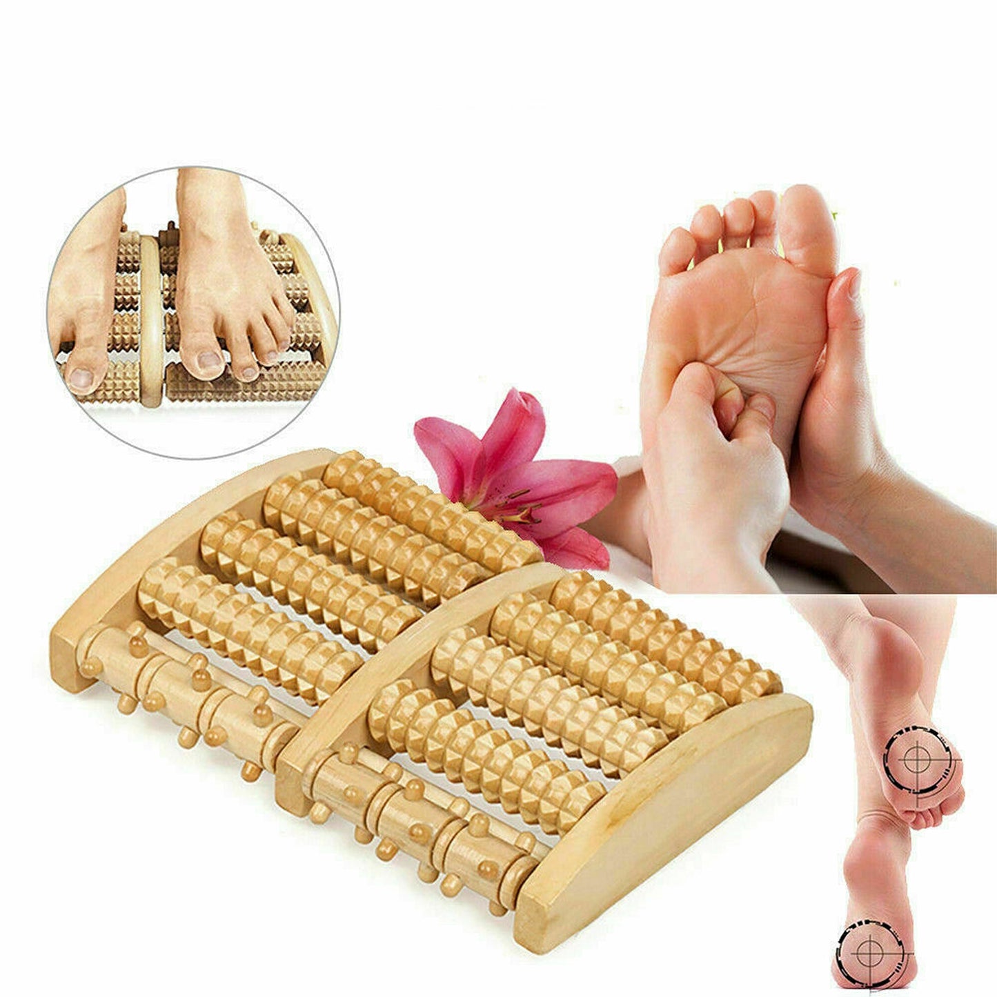 Acupressure Tool Wooden Foot Massage Roller