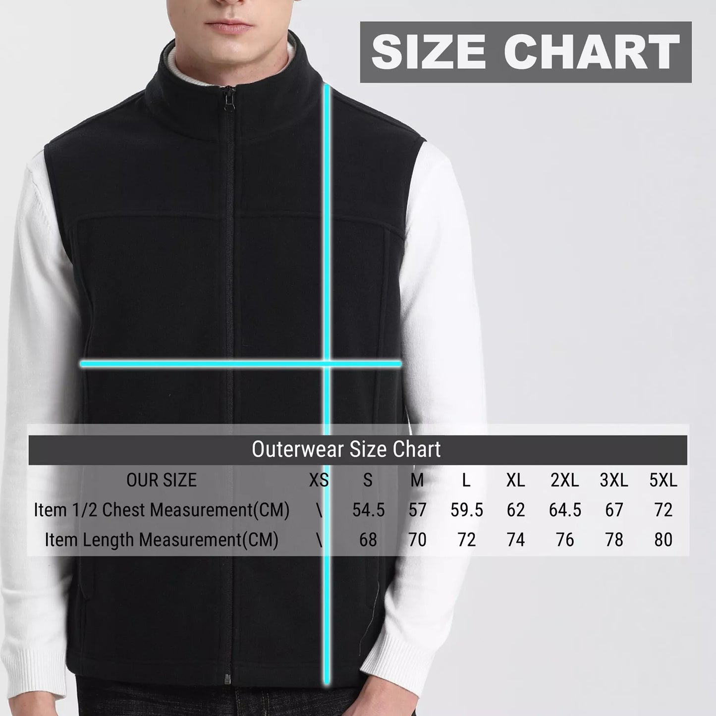 Unisex Soft Fleece Vest Medium Weight Sleeveless Outerwear
