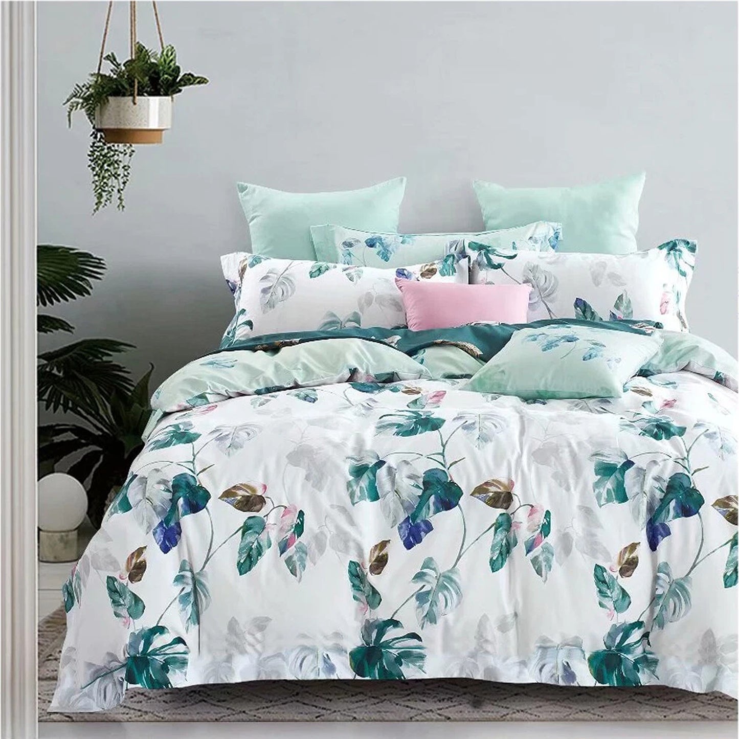 Plantain Cotton Bedding Set Duvet Cover with Pillowcases
