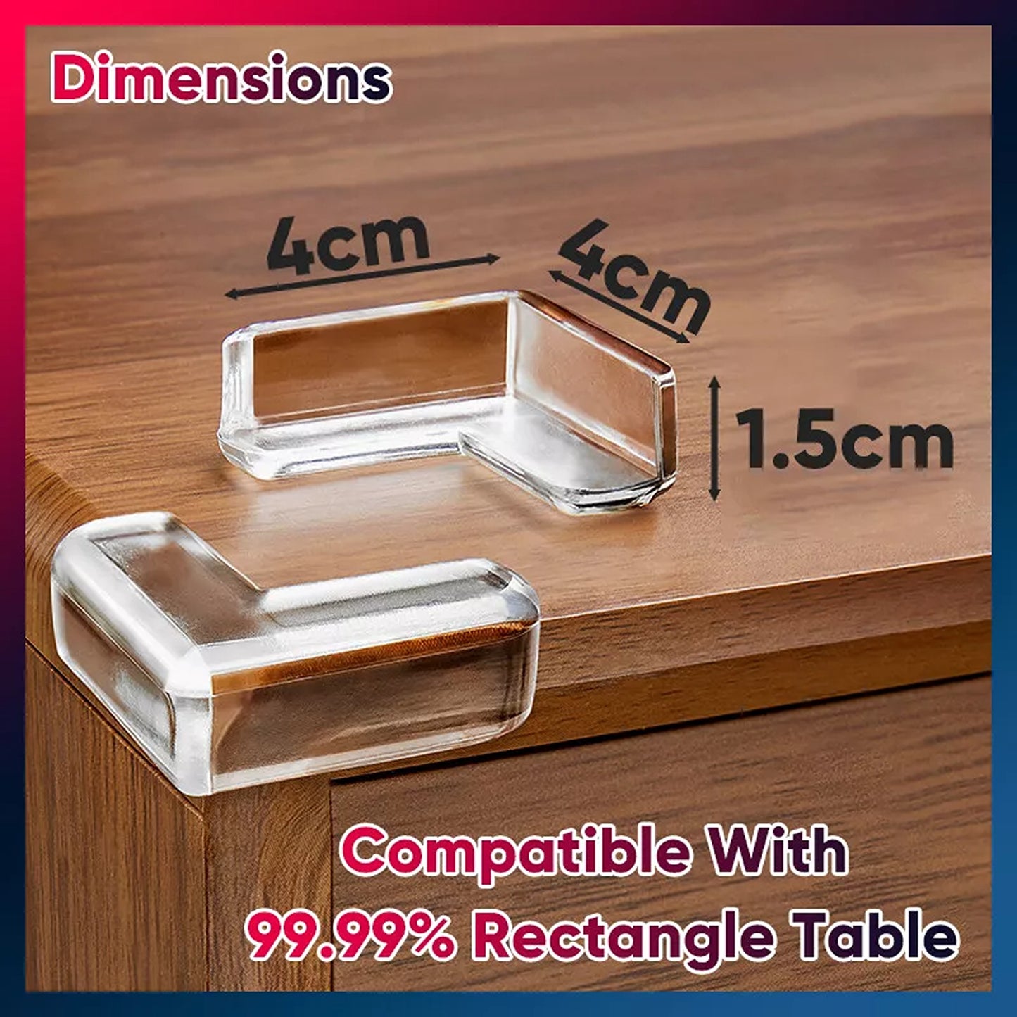 Child Safety Clear Corner Protector Cushion for Tables and Desks