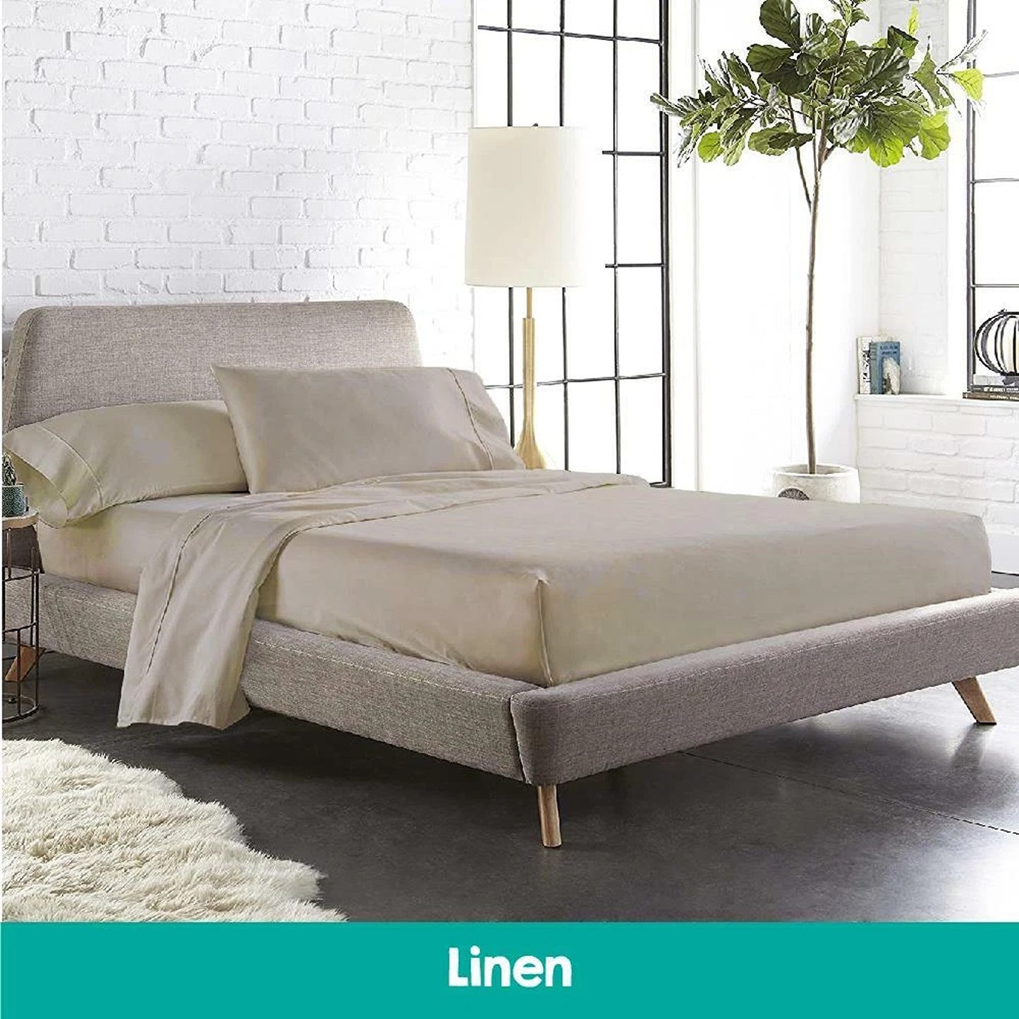 Soft 1000TC Cotton Sheet and Pillowcase Set for Single to King Beds - Linen