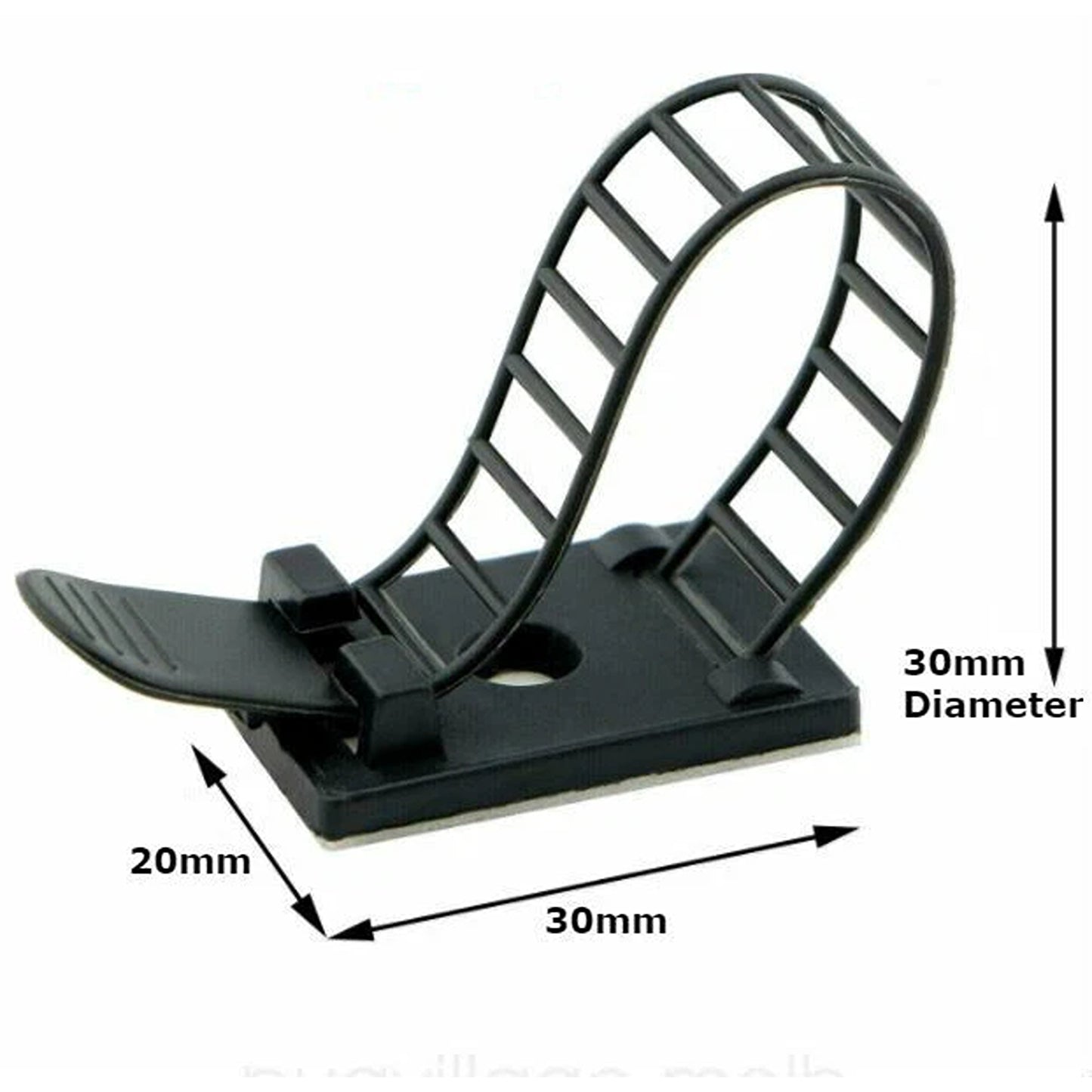20pcs Adjustable Adhesive Cable Clips Cord Organizer Wire Management Strap