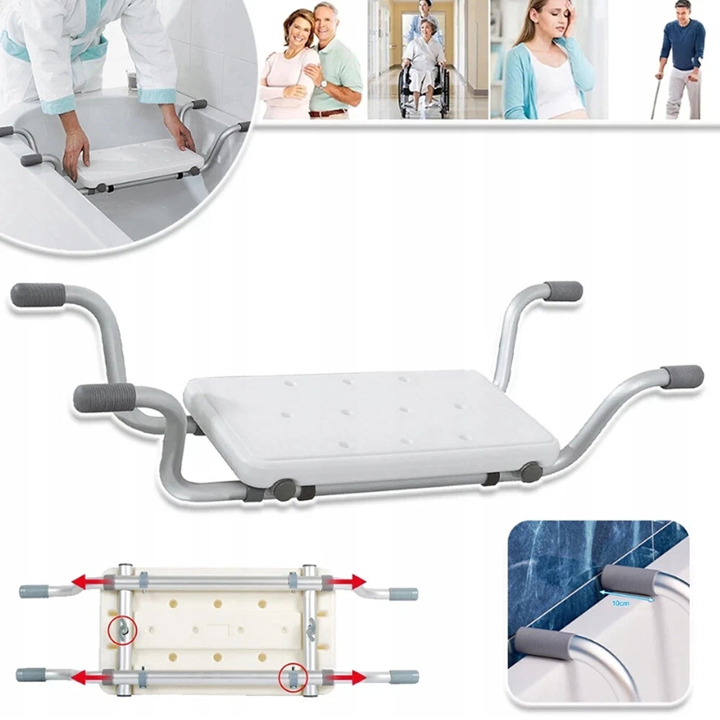 Adjustable Shower Bath Chair for Elderly and Disabled