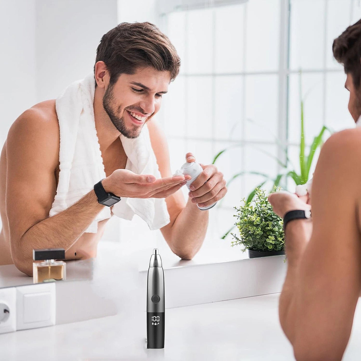 Rechargeable Nose and Ear Hair Trimmer for Men Portable Grooming Tool