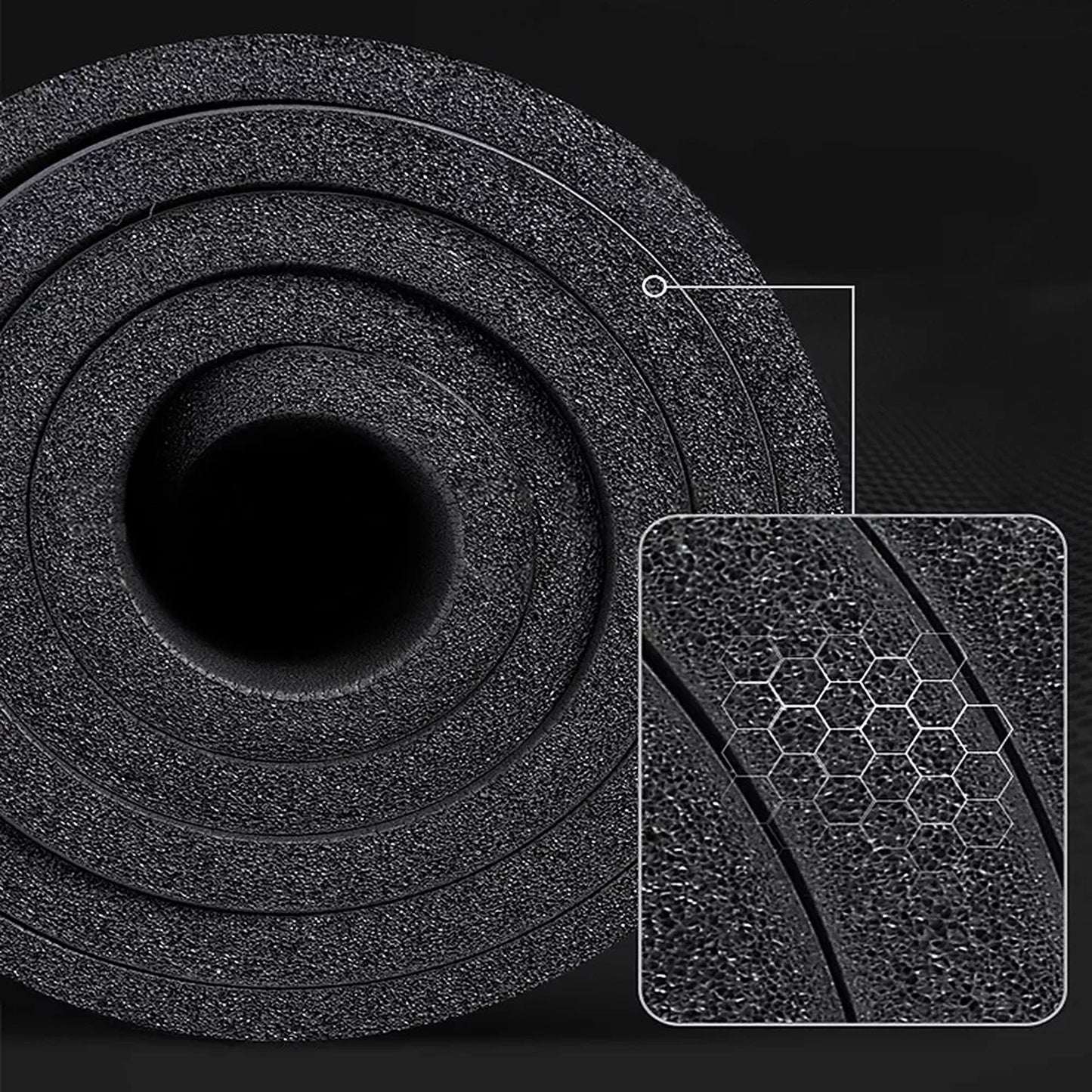 Thick Yoga Mat Pad 10 15 20MM NBR Nonslip Exercise Fitness Gym Durable - Black