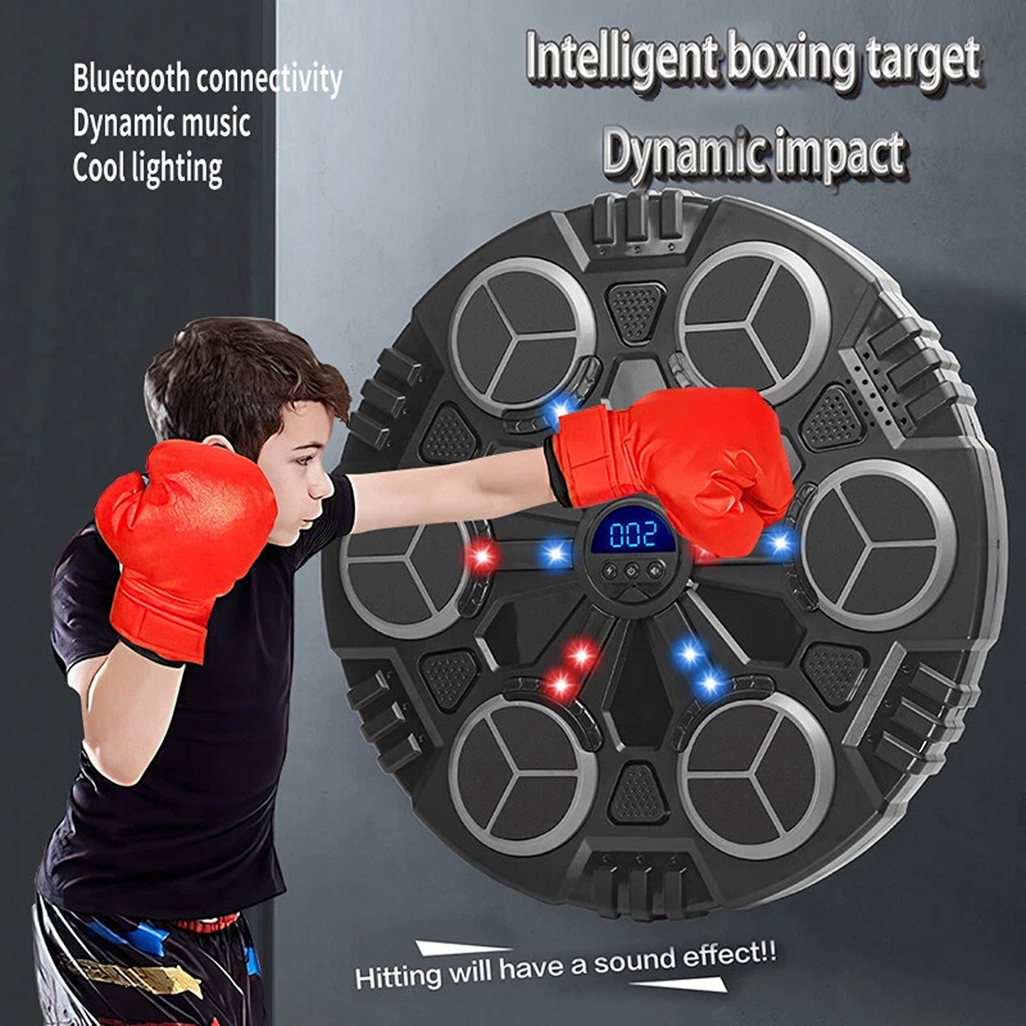 Smart Boxing Machine with Bluetooth and LED for Home Training