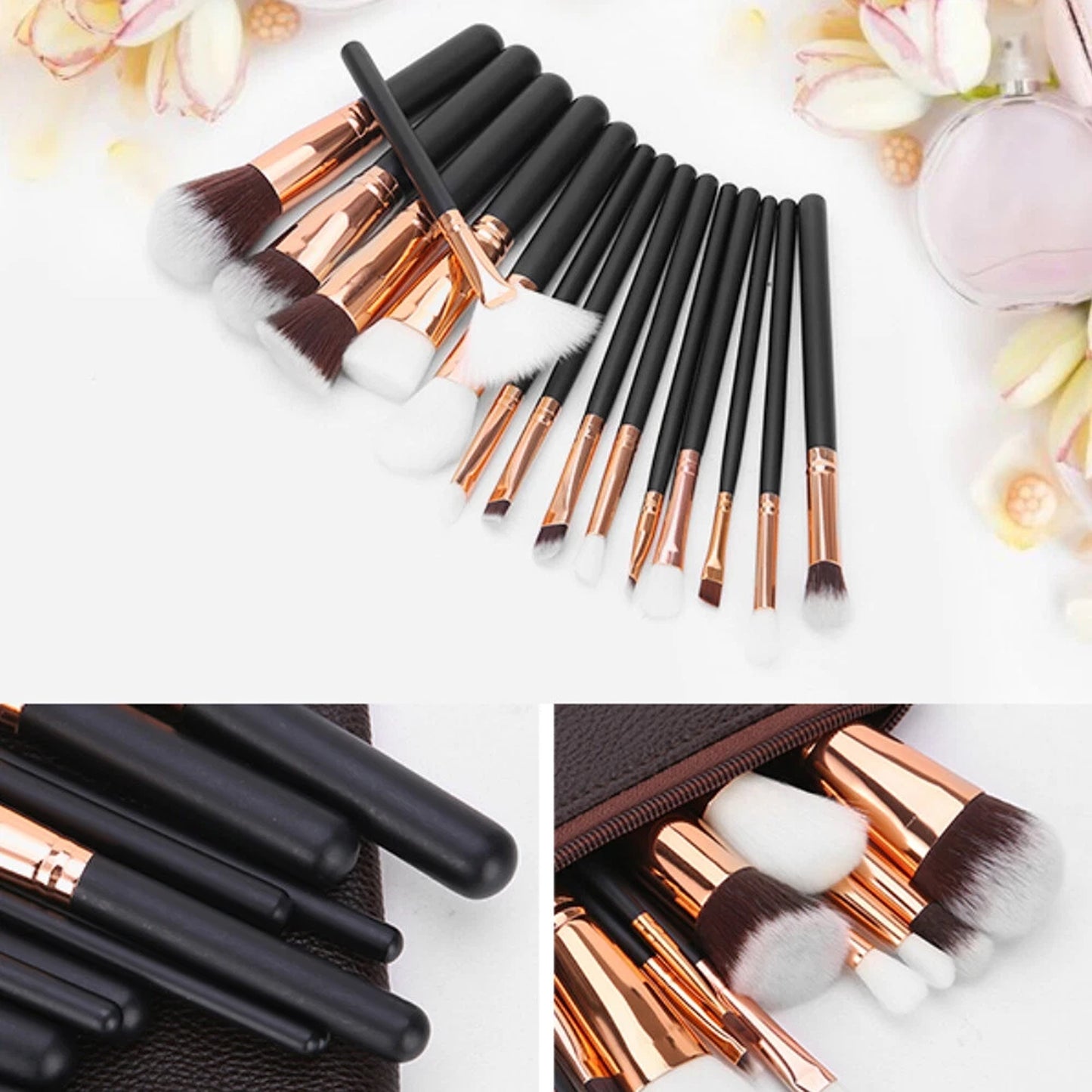 15 Piece Beauty Brush Set for Everyday Makeup Application