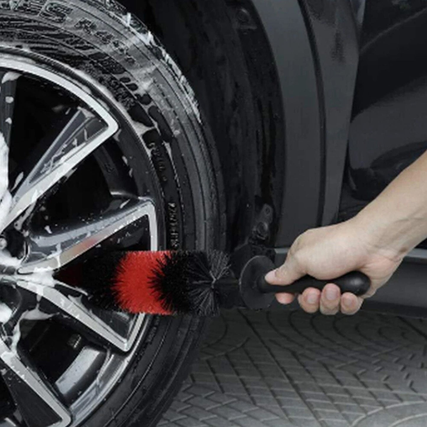 Car Wheel and Tire Cleaning Brush for Vehicle Detailing