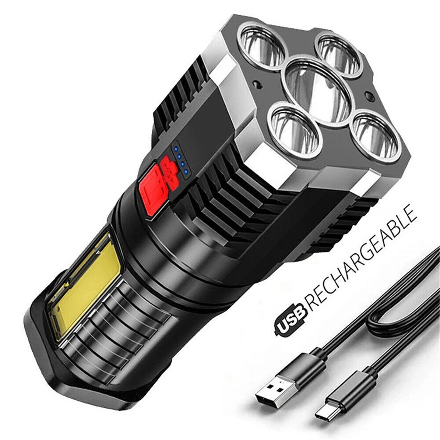 Tactical LED Flashlight USB Rechargeable Super Bright