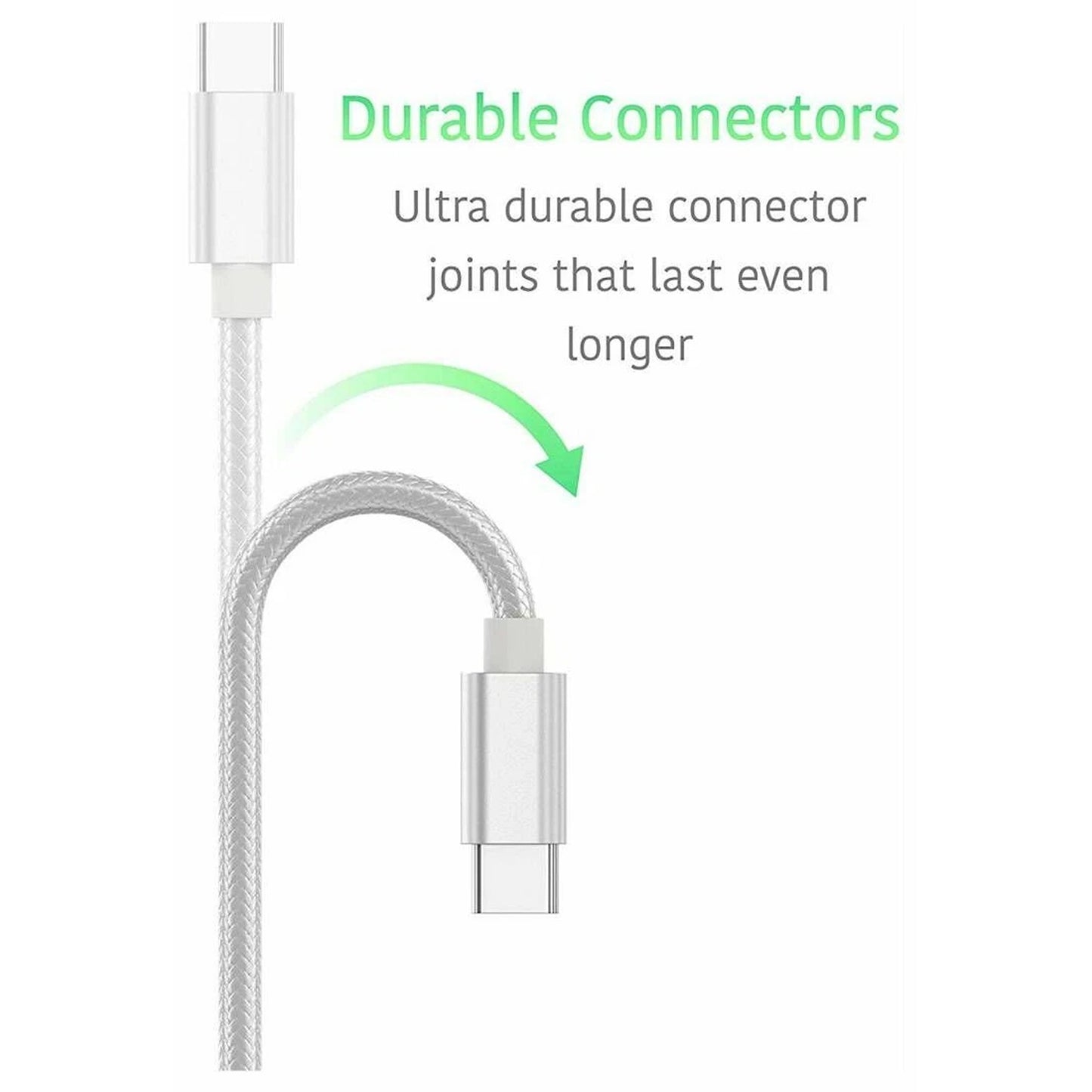 Gold Braided USB Type C Data and Charging Cable For Samsung Xiaomi Huawei Oppo