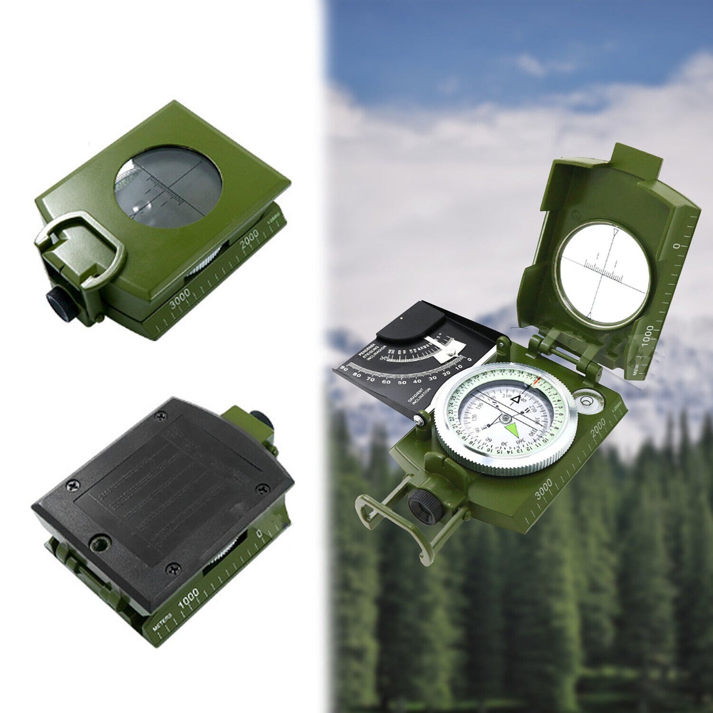 Outdoor Military Metal Sighting Compass Gear Survival