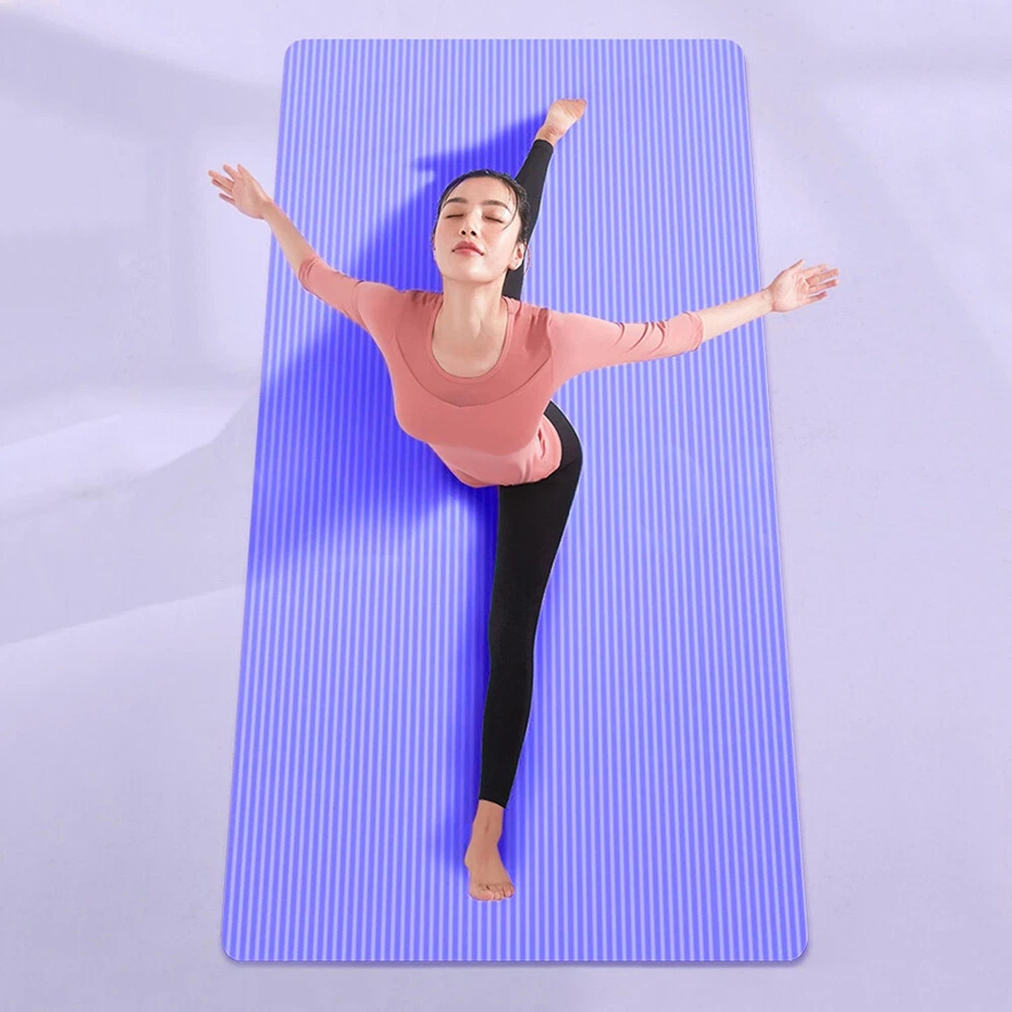 Thick Yoga Mat Pad 10 15 20MM NBR Nonslip Exercise Fitness Gym Durable - Purple