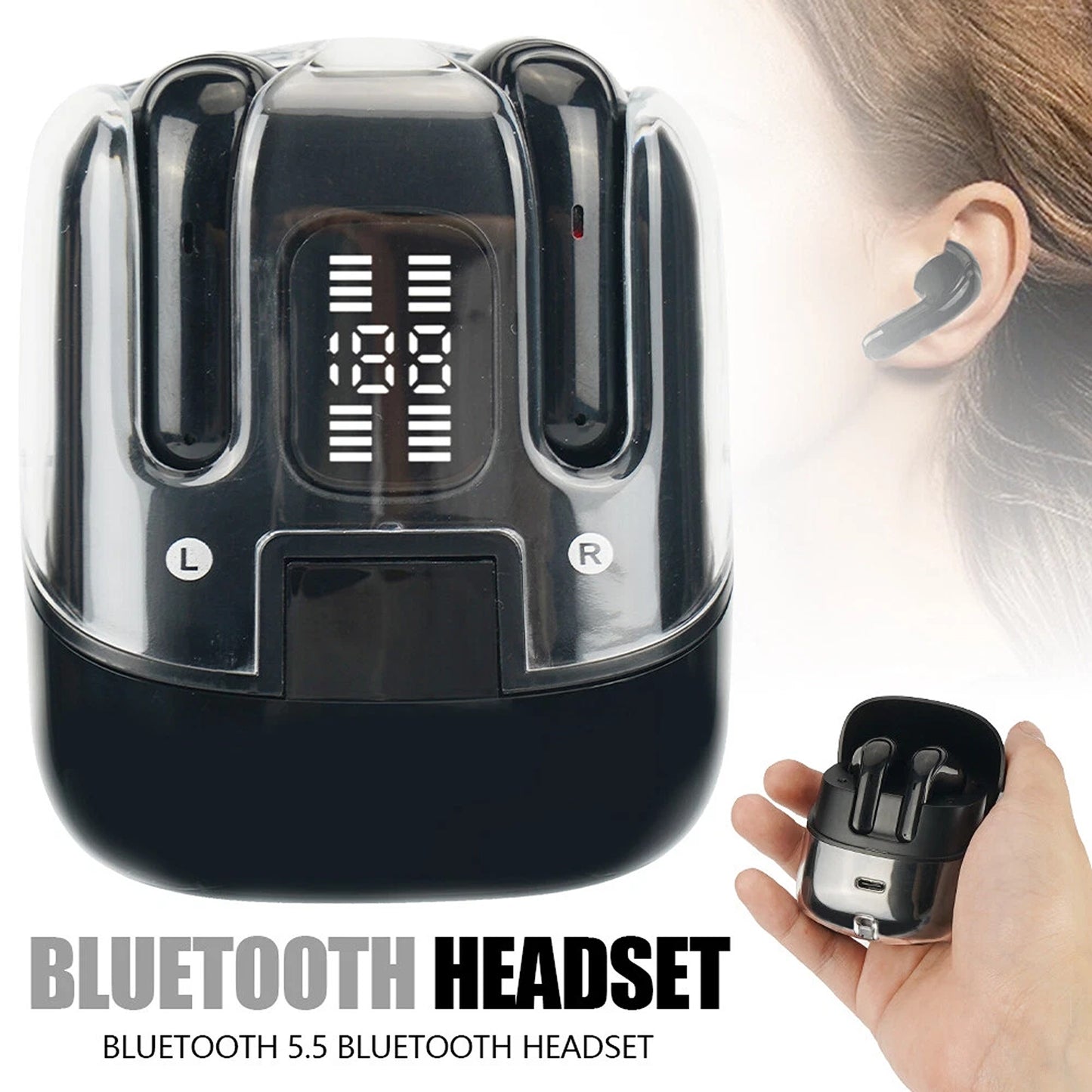 TWS Wireless Bluetooth Earbuds for iPhone Samsung and Android