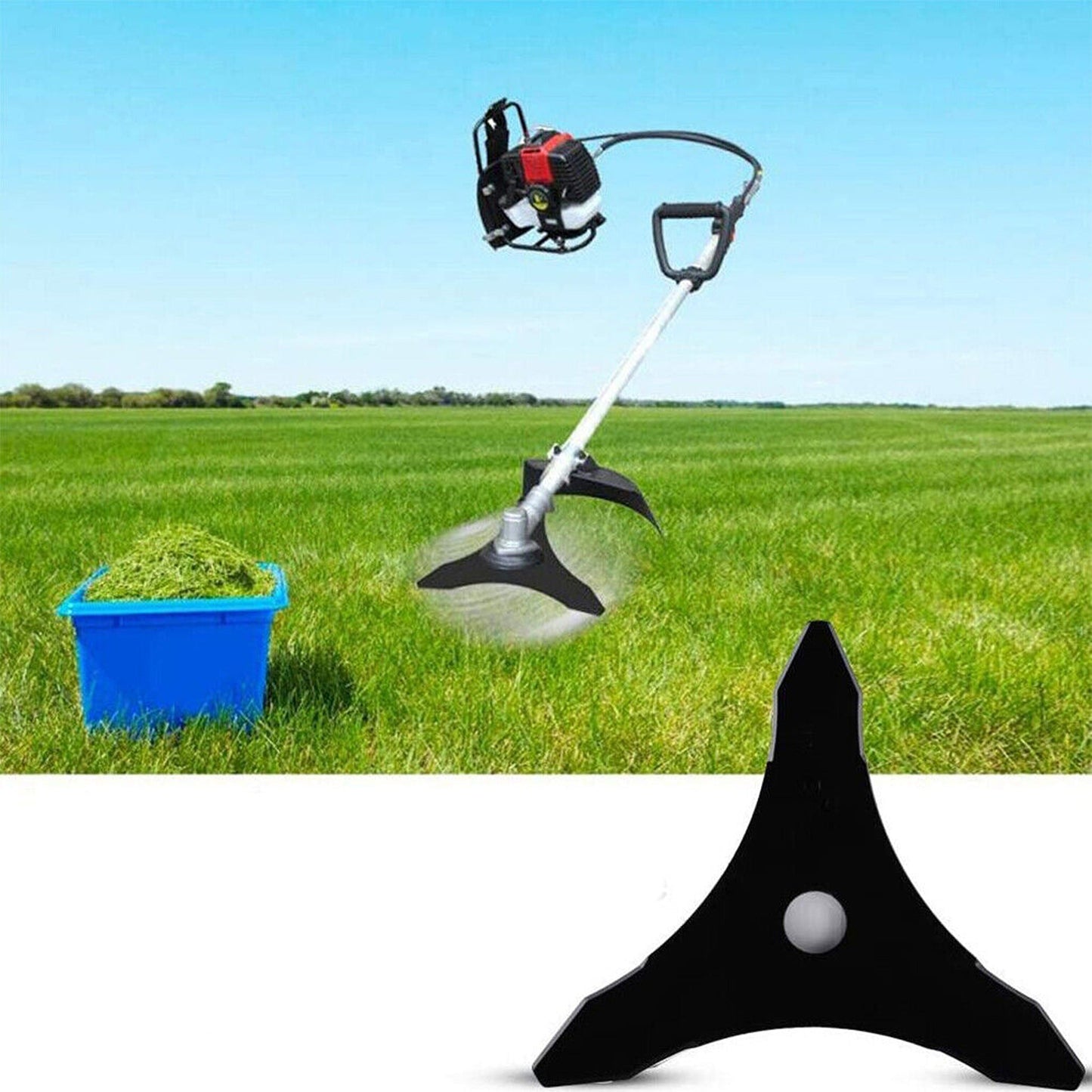Mower Triangle Saw Blade Weed Eater Blade 3-Teeth Brush Cutter Trimmer Blade - 2pcs