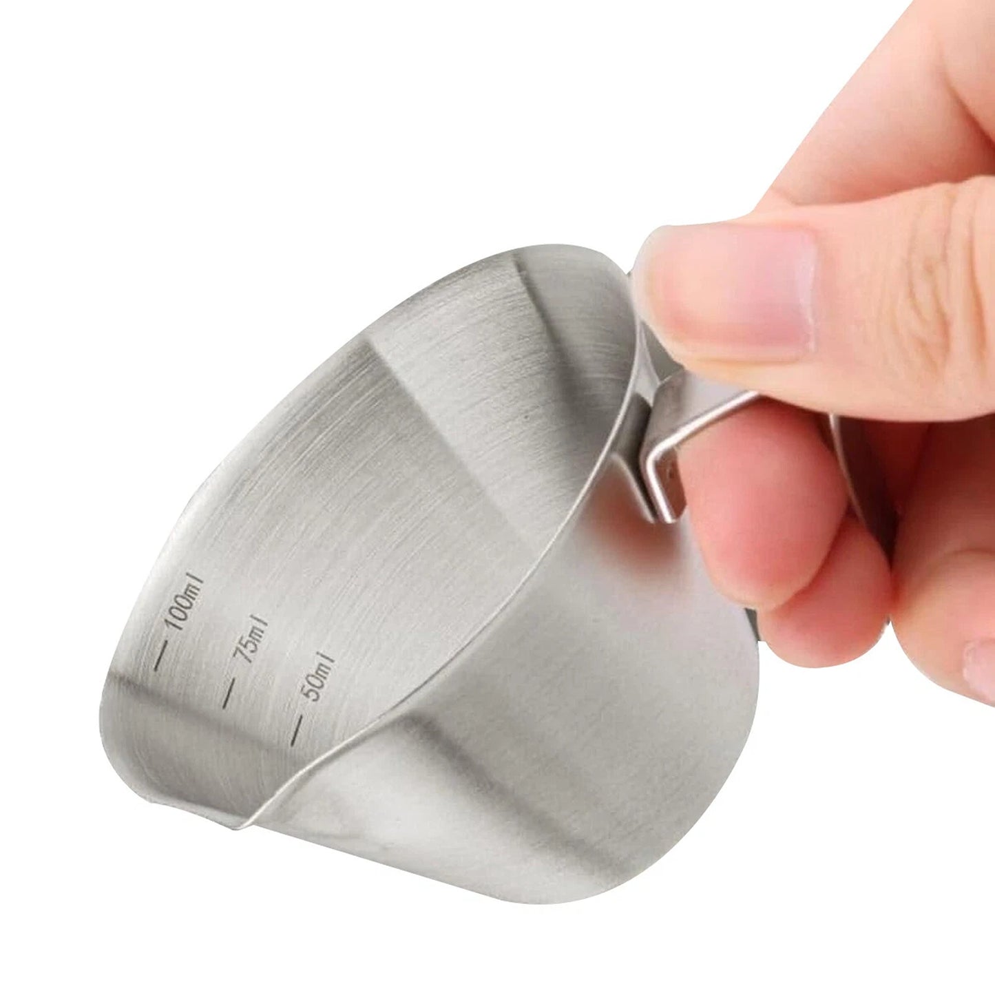 Espresso Measuring Cup 100ml Stainless Steel with Easy Grip Handle