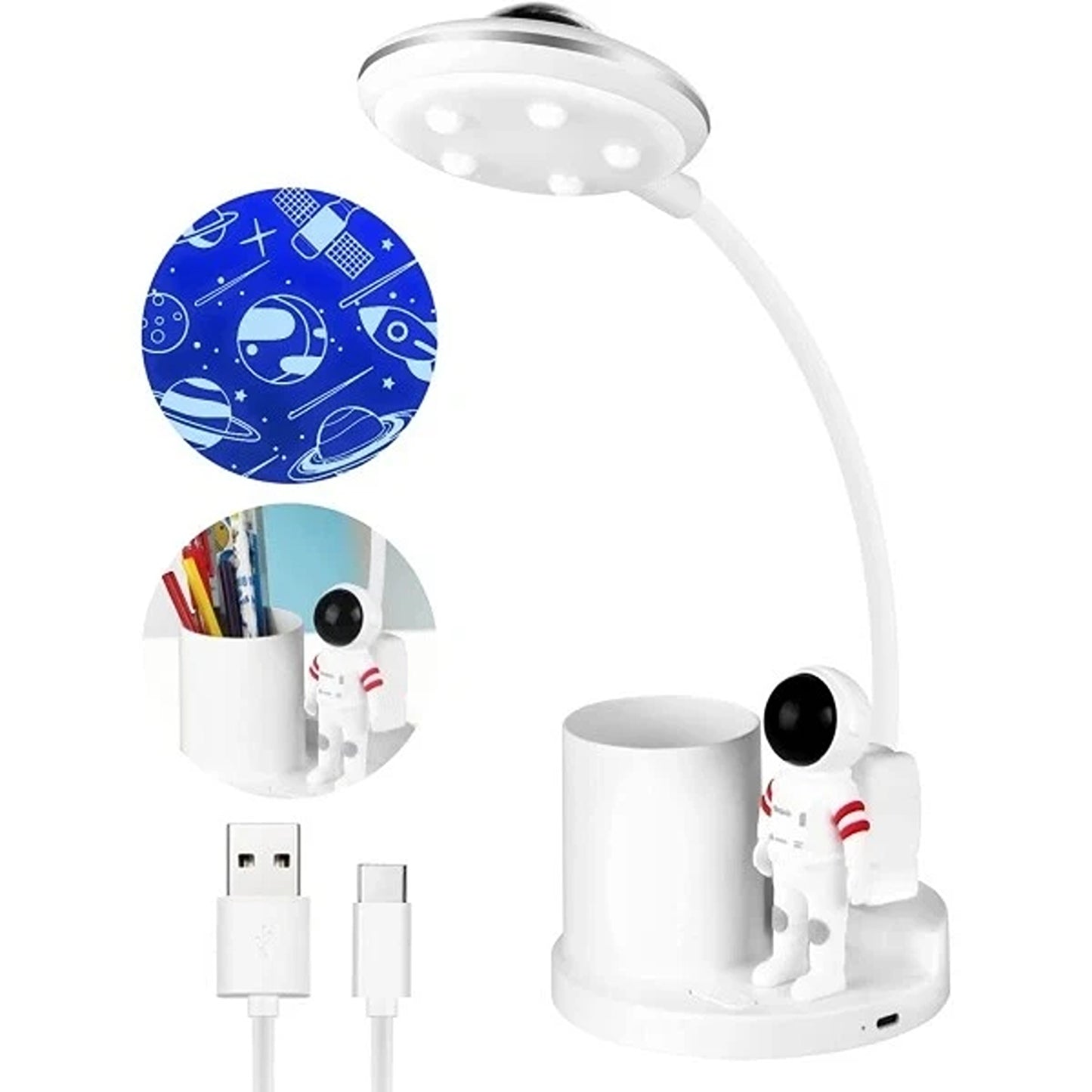 LED Desk Lamp with Touch Sensor and USB Rechargeable Battery