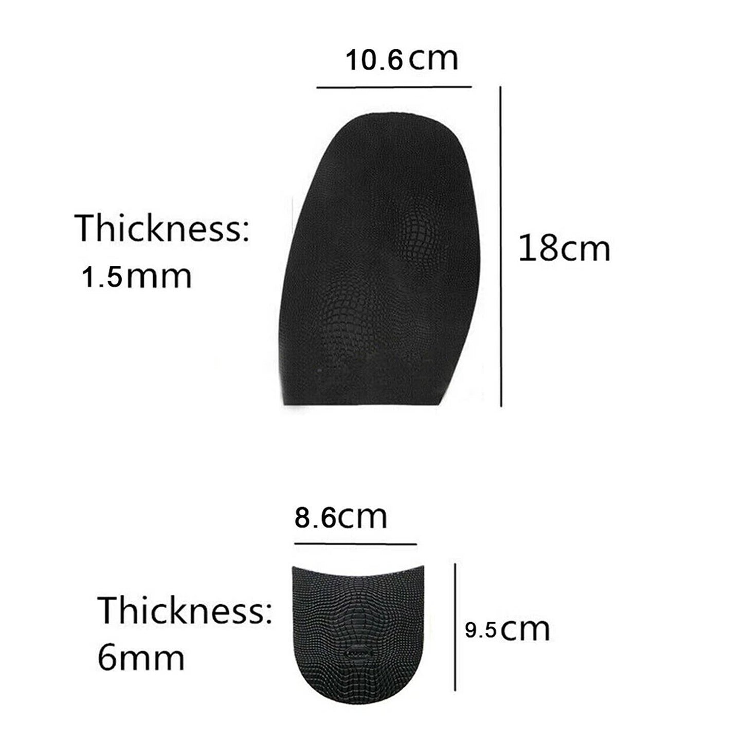 Black Non Slip Rubber Shoe Heel and Sole Protectors