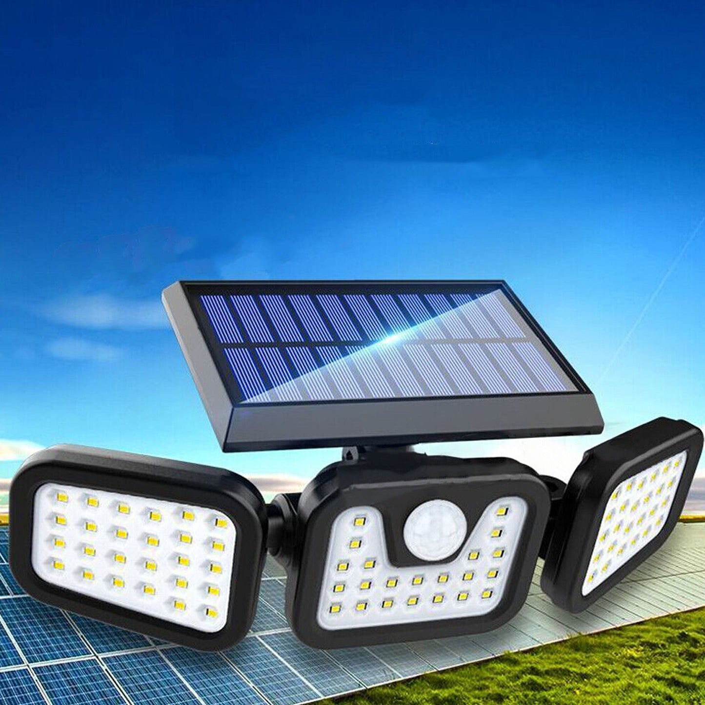 3 Head Solar Motion Sensor Light Outdoor