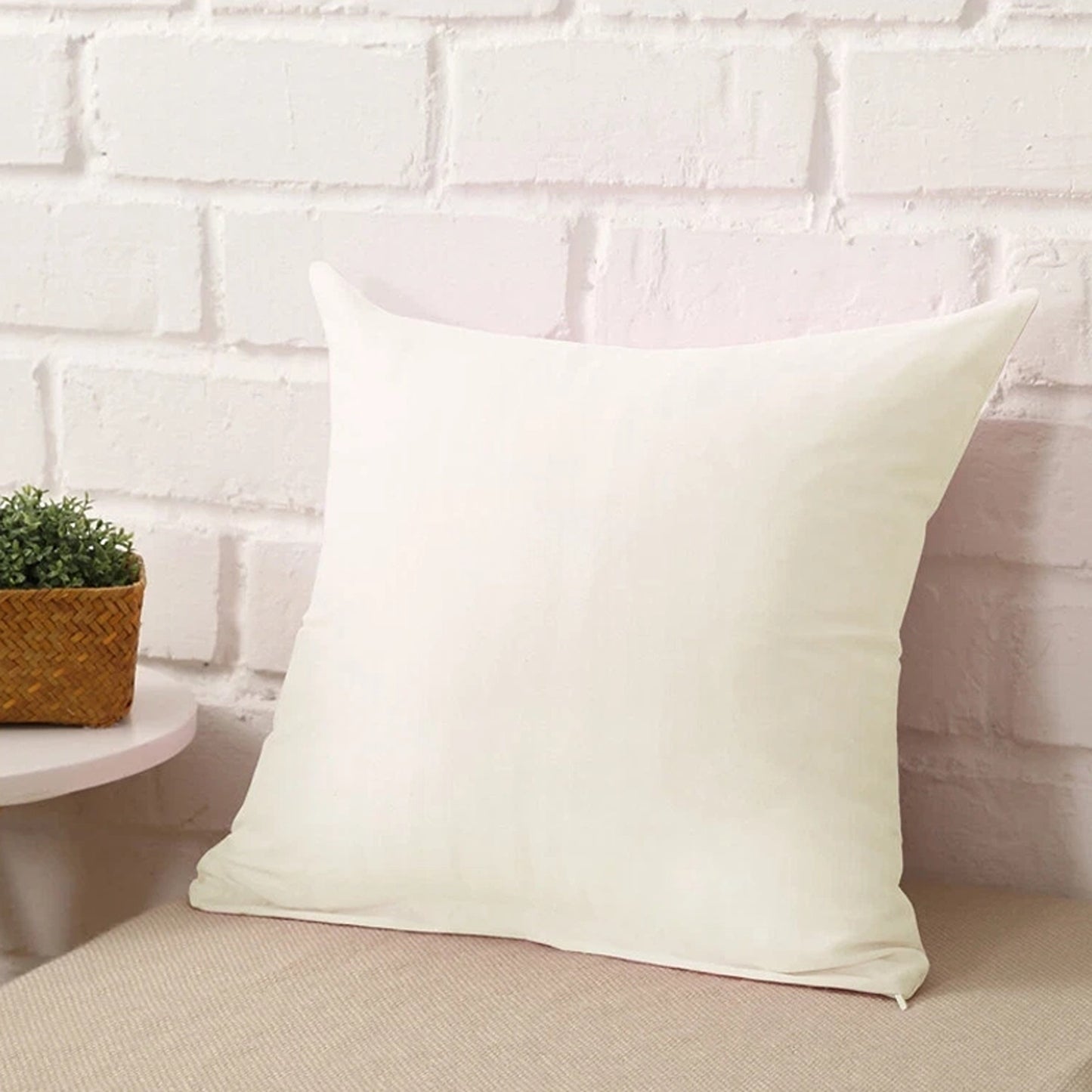 Ivory Minimalist Plain Cushion Cover Soft Decorative Pillow Case