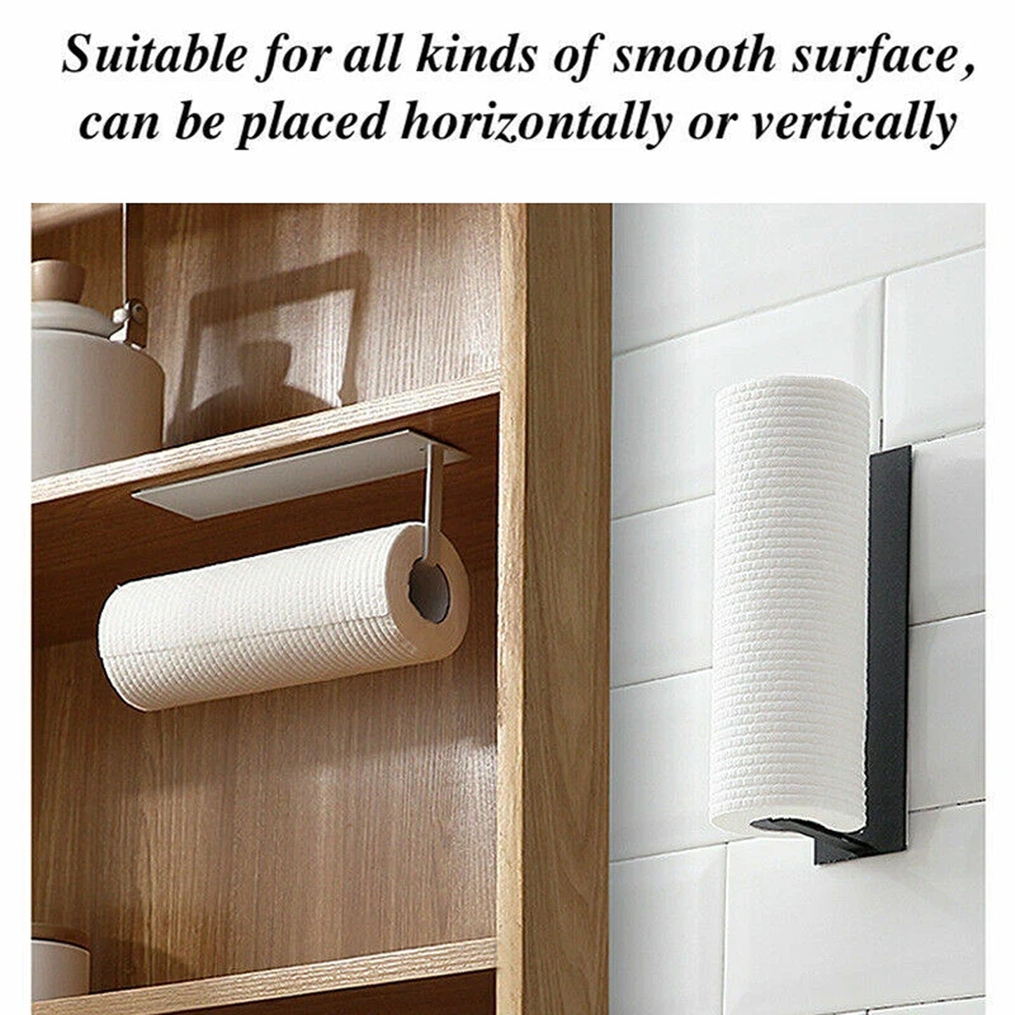 Paper Towel Holder Under Cabinet Rack Kitchen Roll Organizer 2pcs
