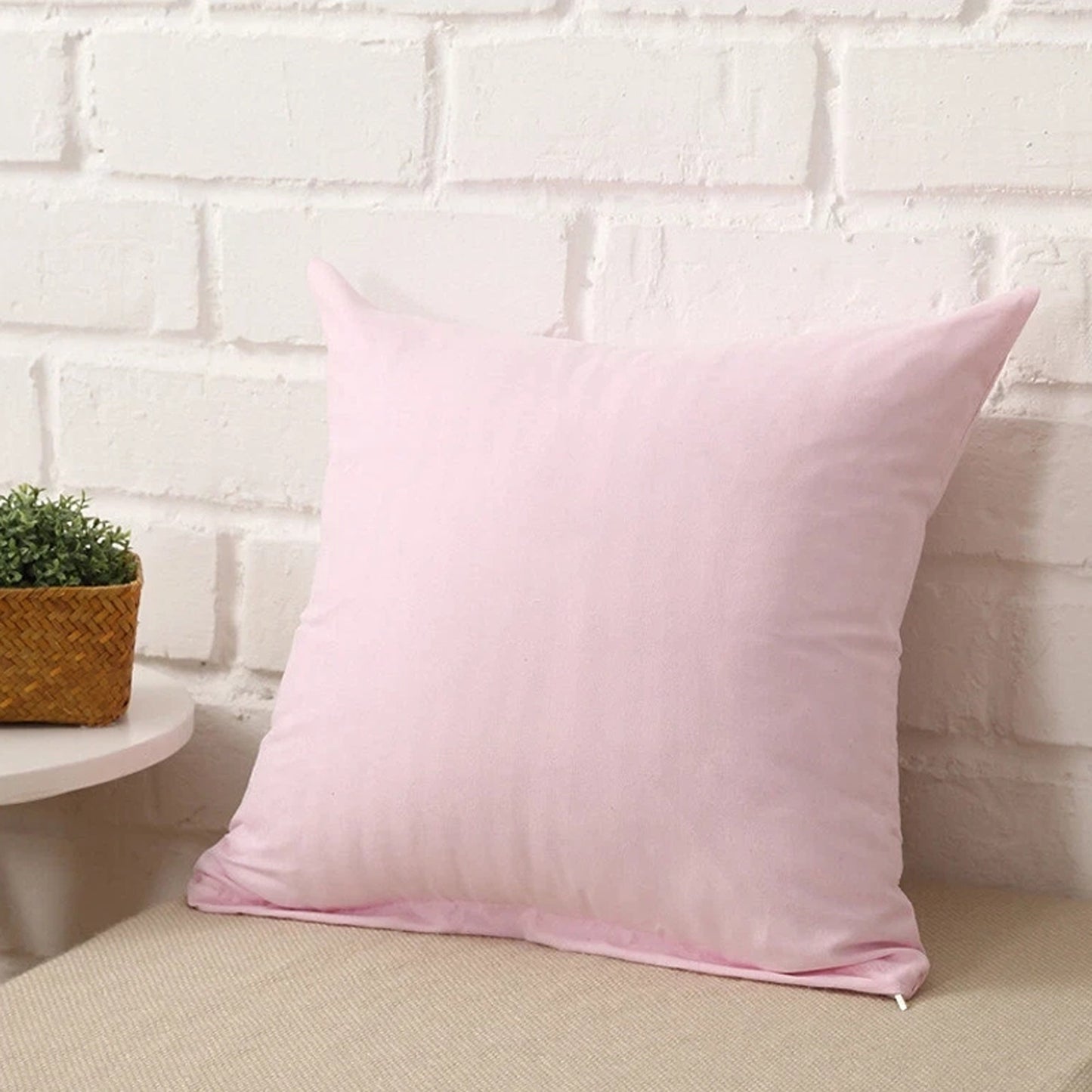 Baby Pink Minimalist Plain Cushion Cover Soft Decorative Pillow Case